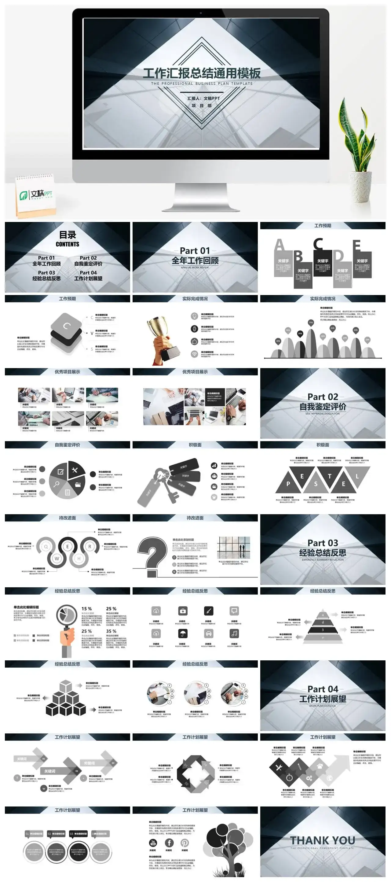 工作汇报总结商务精美实用PPT模板