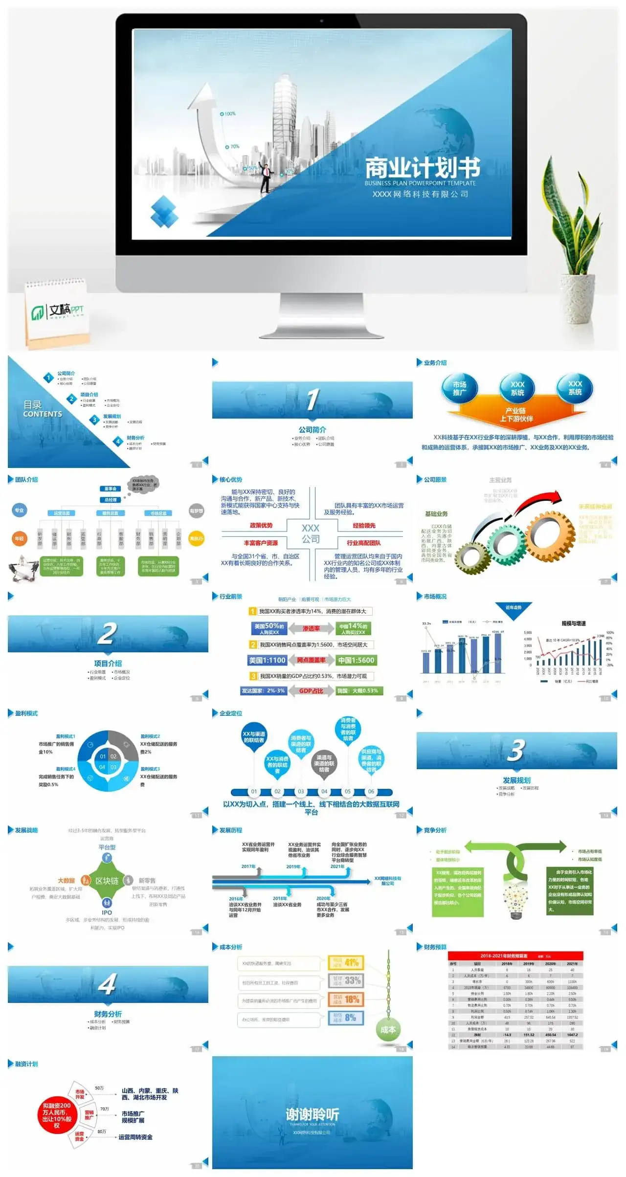 202X某某科技公司商业计划书PPT模板