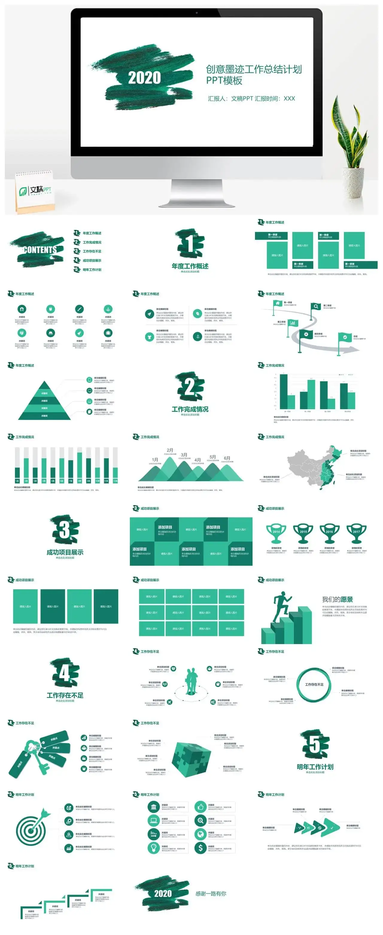 创意连续变化圆圈PPT模板