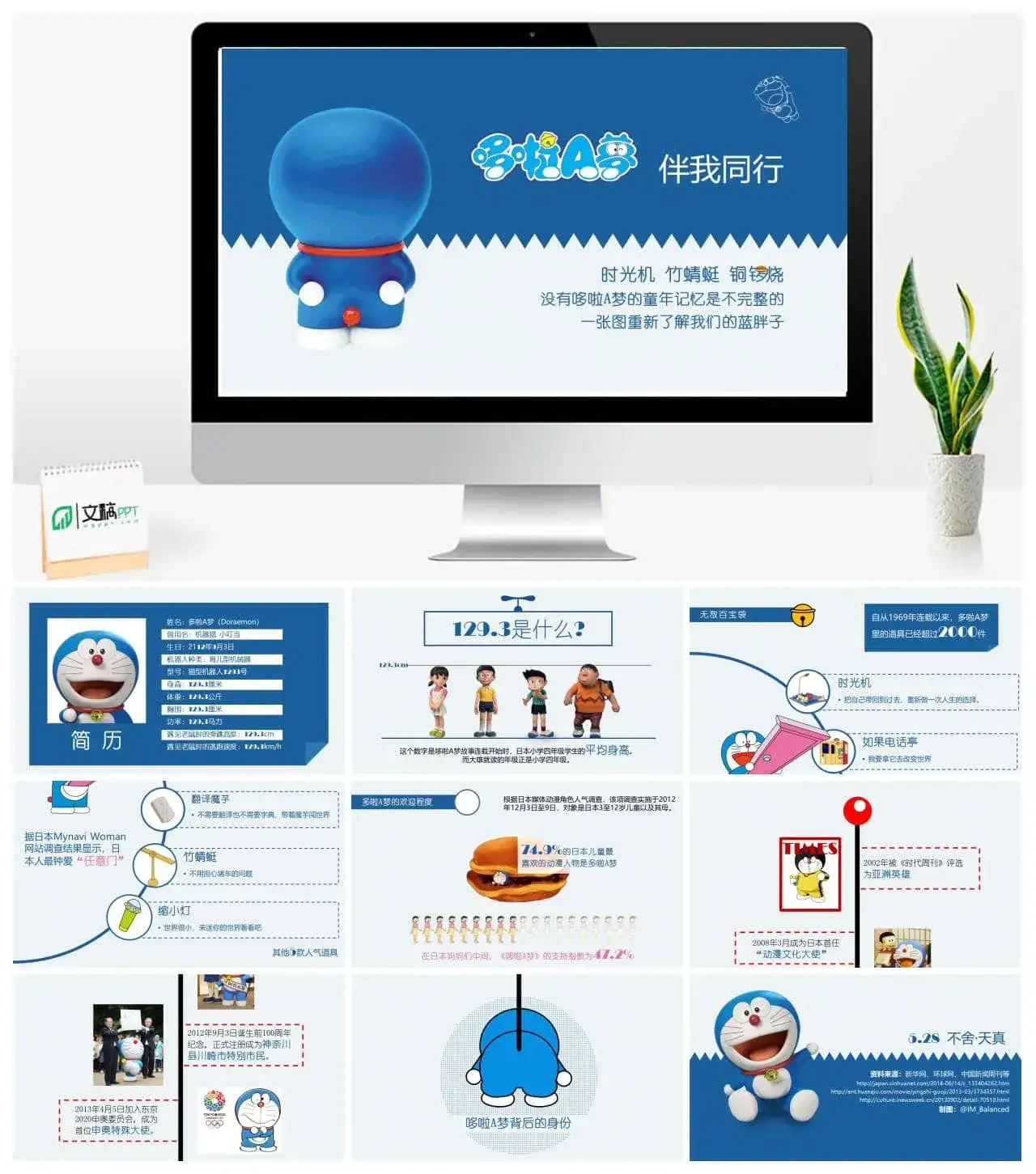 哆啦A梦伴我同行PPT作品