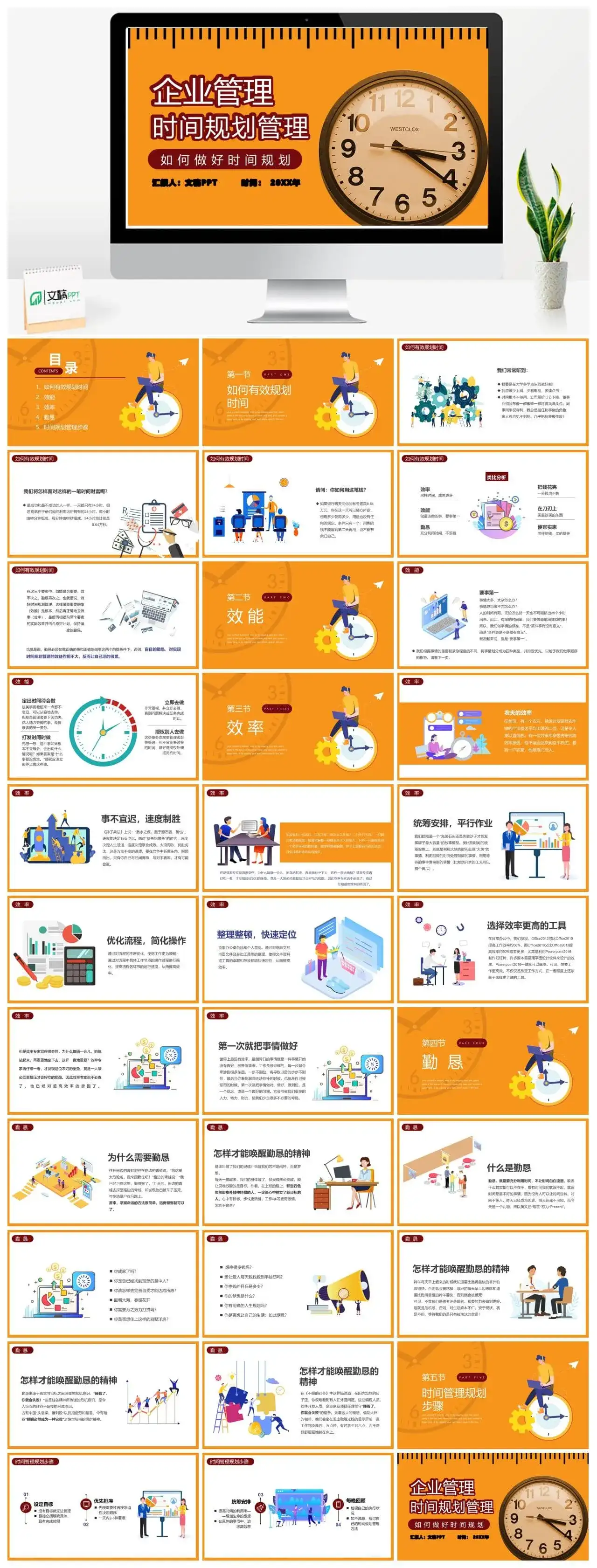 企业管理时间规划管理培训PPT模板