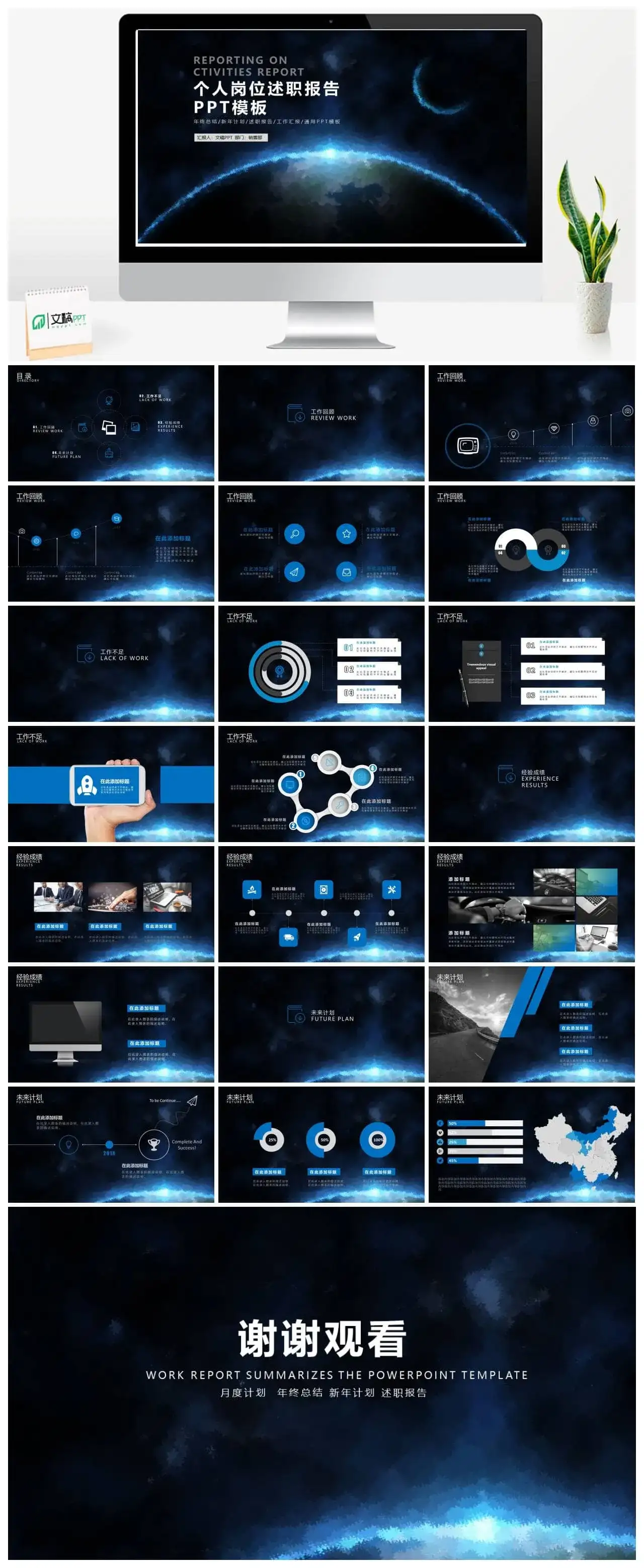 个人工作报告述职计划ppt模板