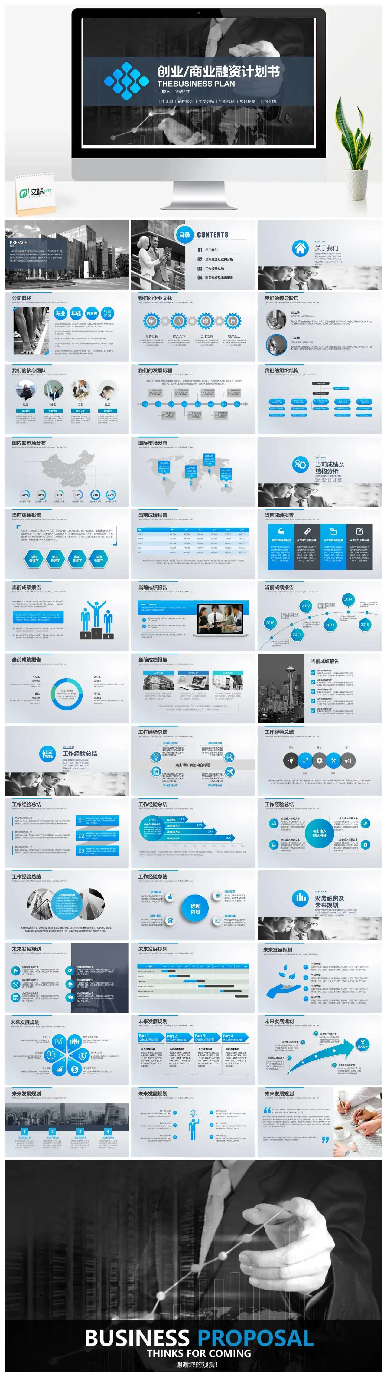 精美全面商业融资计划书PPT模板