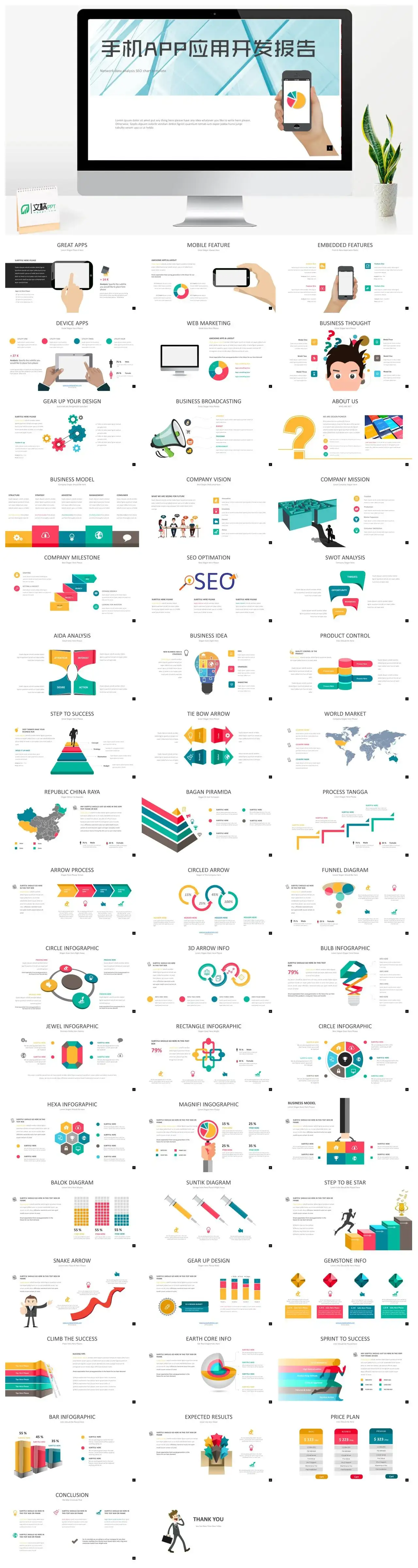 浅色简约手机APP应用开发报告功能用途介绍设计理念概述PPT模板