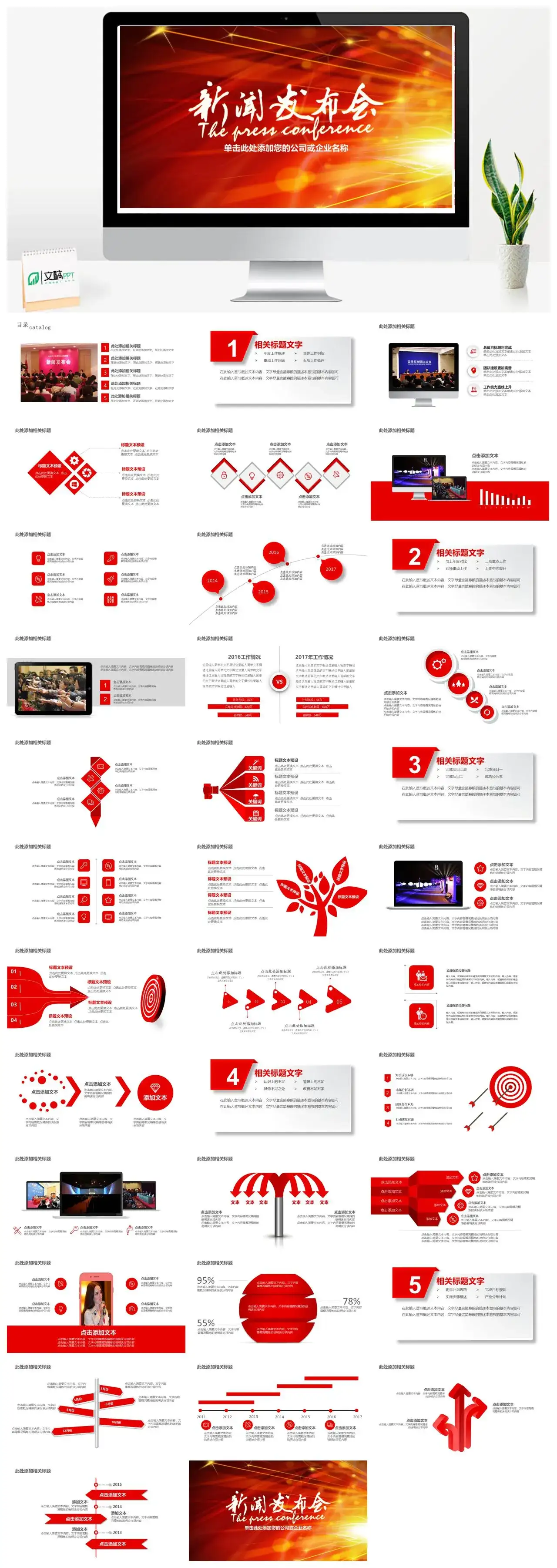 微粒体新闻发布会通用展示PPT模板