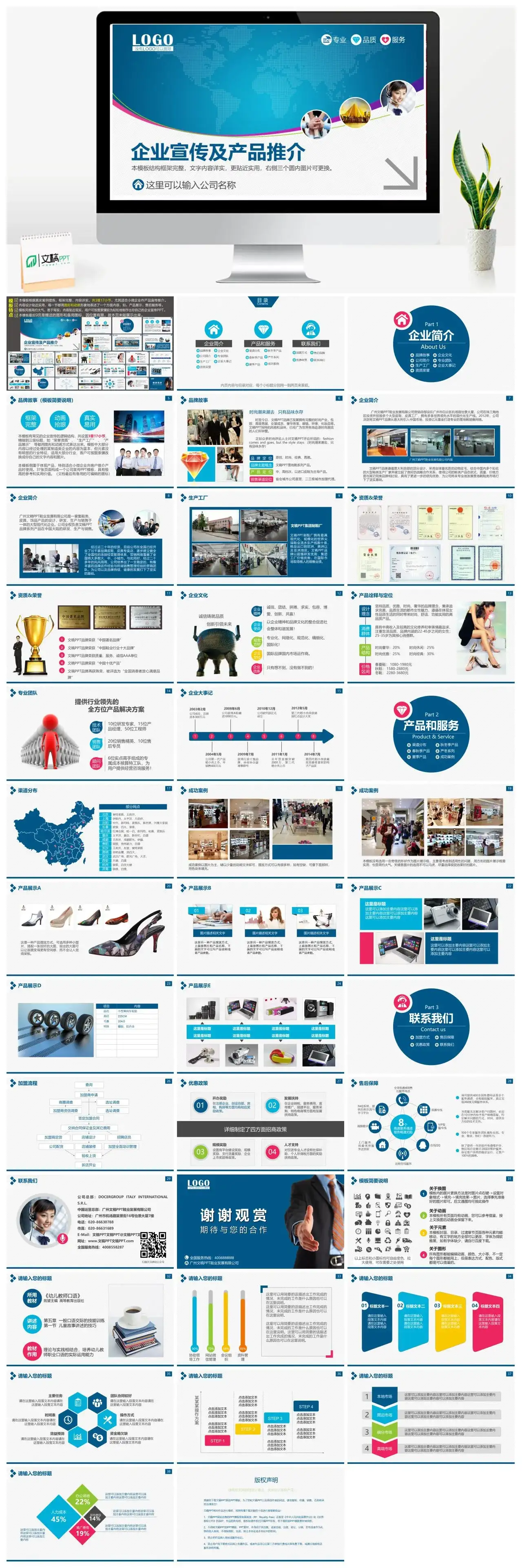 商务企业宣传及产品推介PPT模板