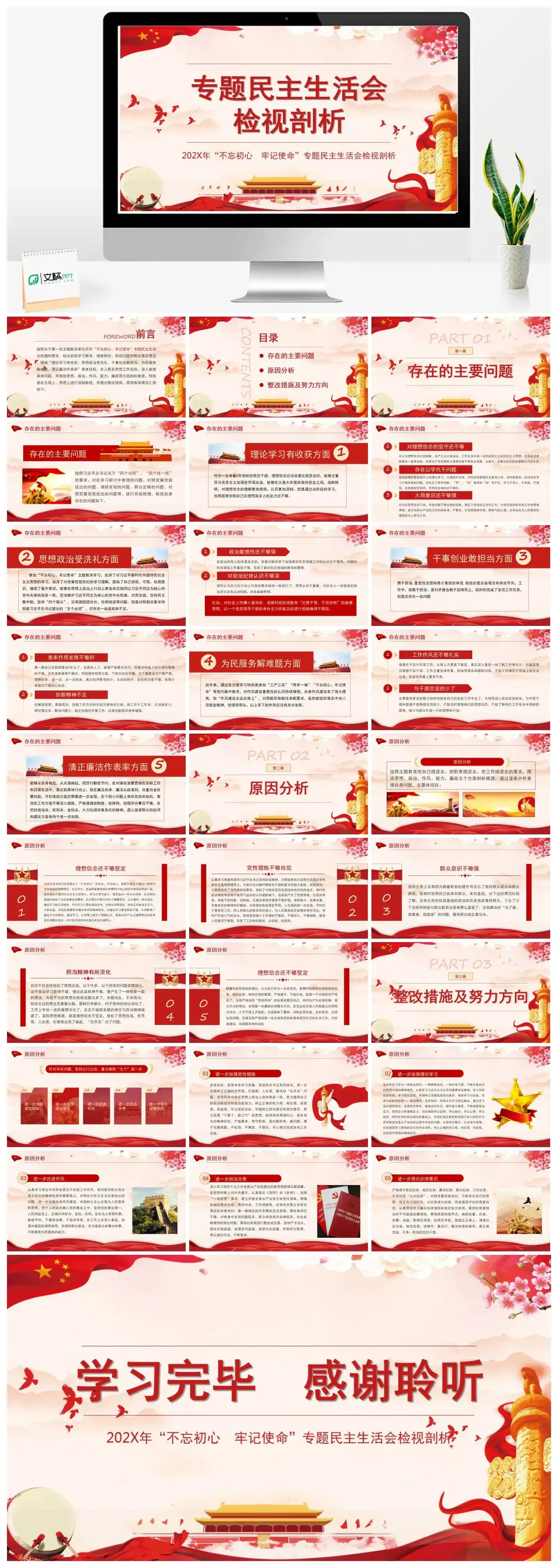 含讲稿专题民主生活会检视剖析党课PPT