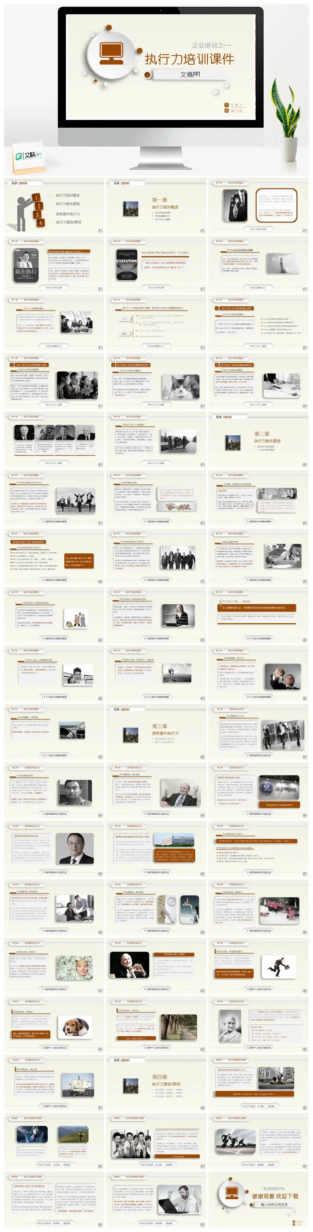 微粒体企业培训教材执行力培训PPT模板