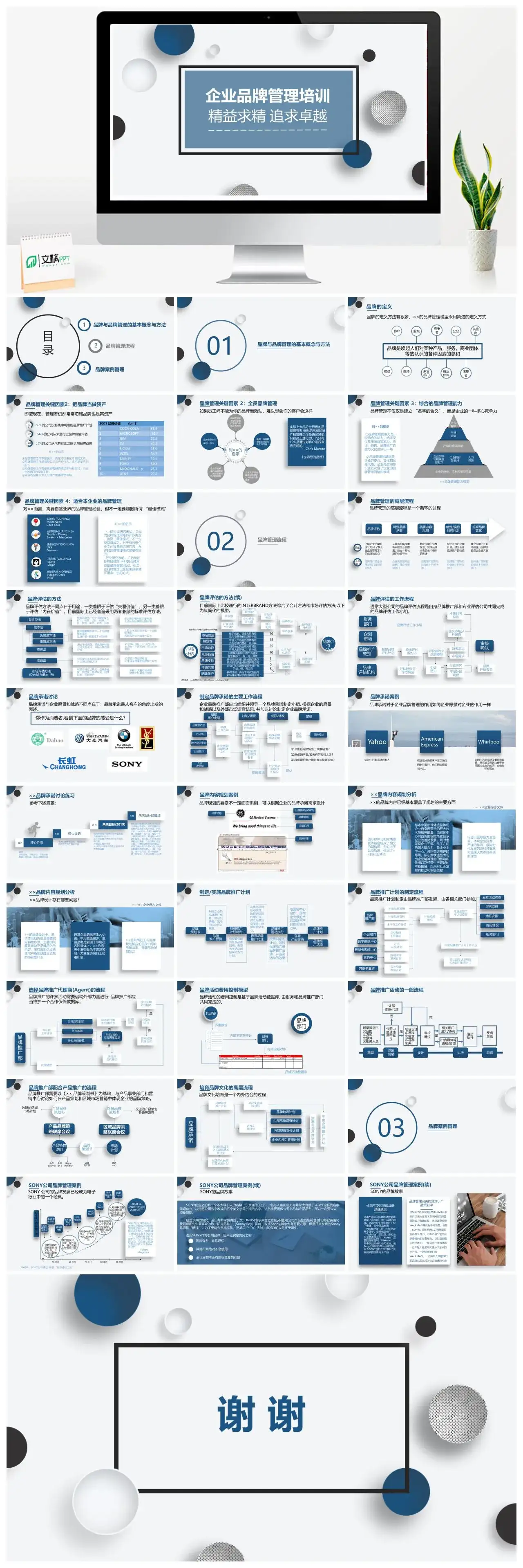 微粒体企业品牌管理培训精益求精追求卓越PPT模板