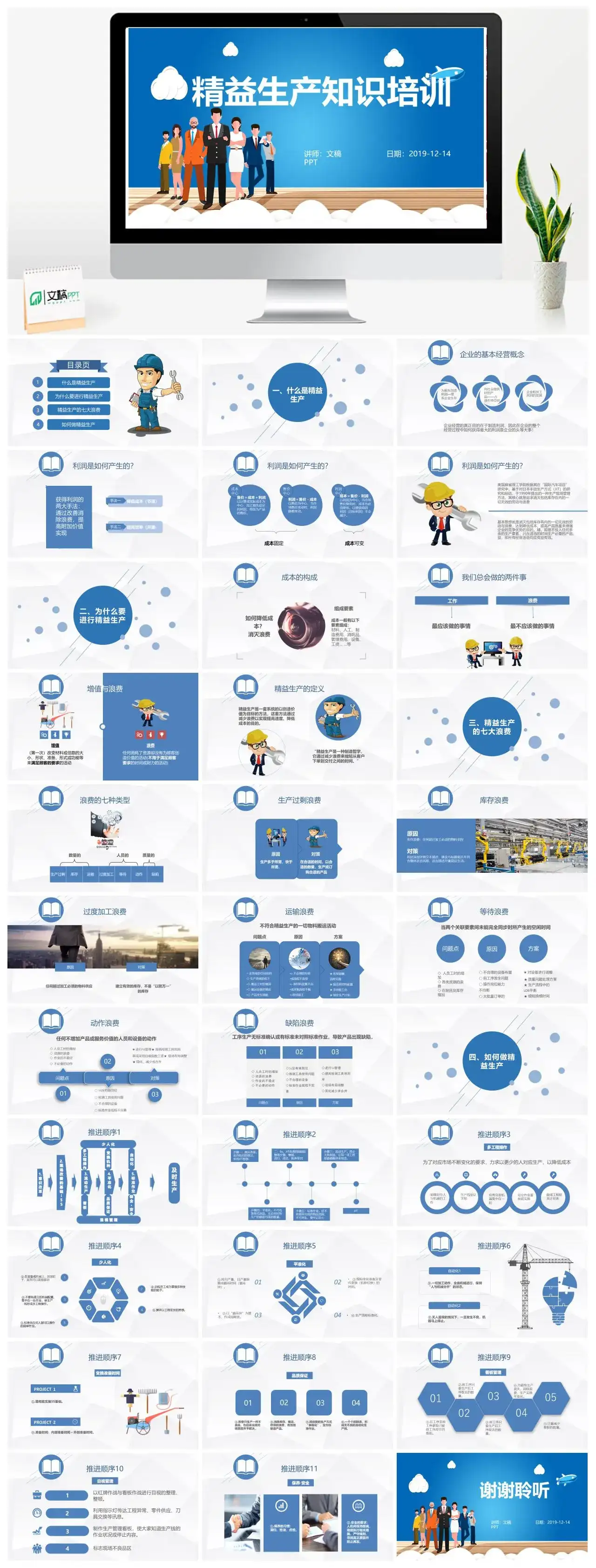 商务风精益生产知识培训（2）PPT模板