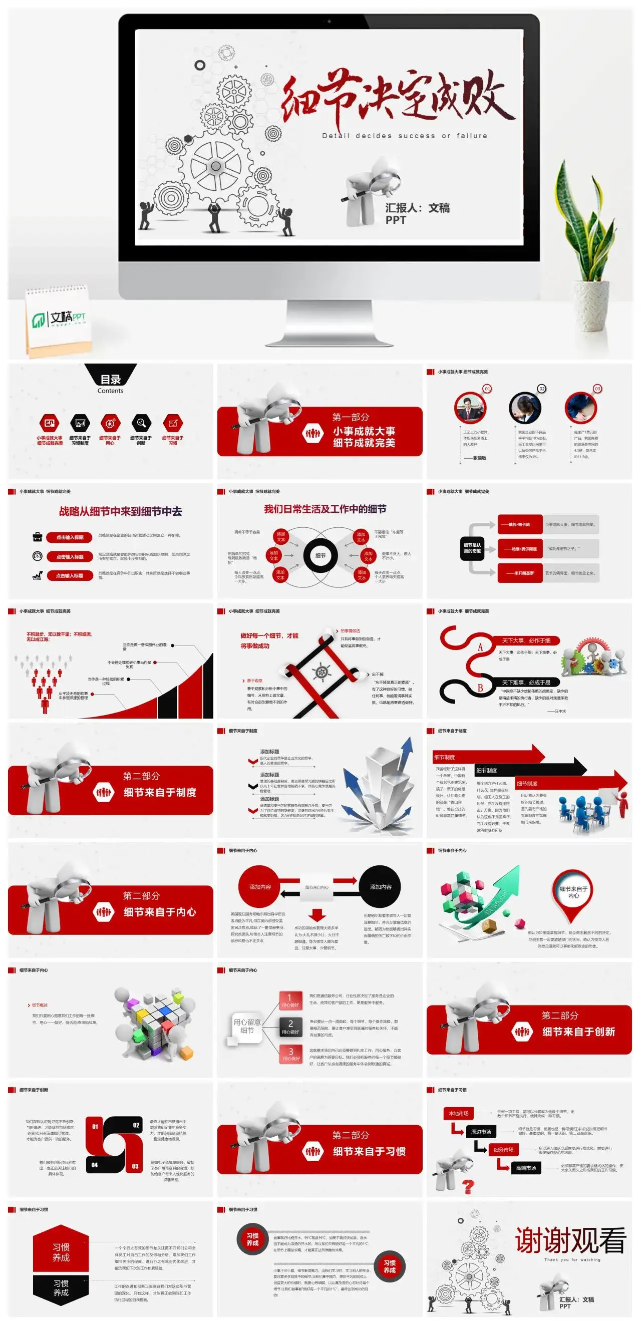 简约培训细节决定成败细节来自于习惯制度PPT模板