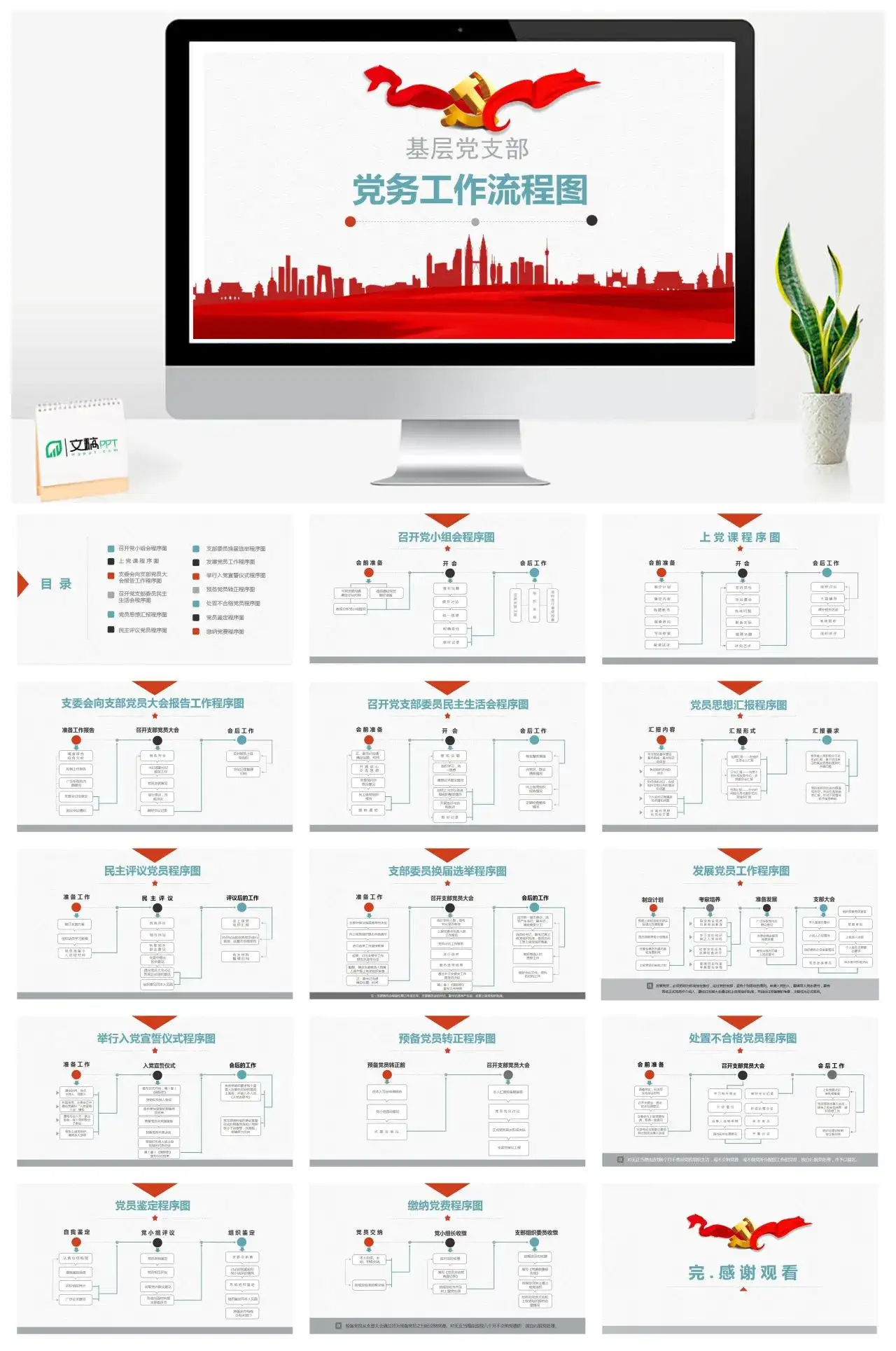 基层党支部党务工作流程图党课PPT