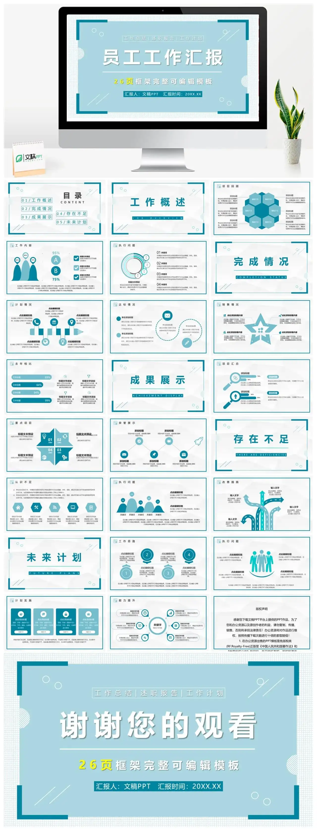 医疗研究医学护理工作总结工作汇报格式范文PPT模板