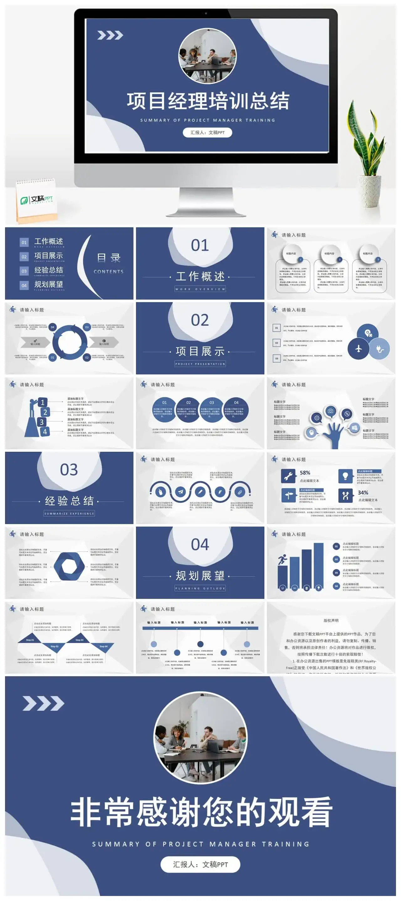 软件项目经理培训总结公司部门年终工作总结汇报PPT模板