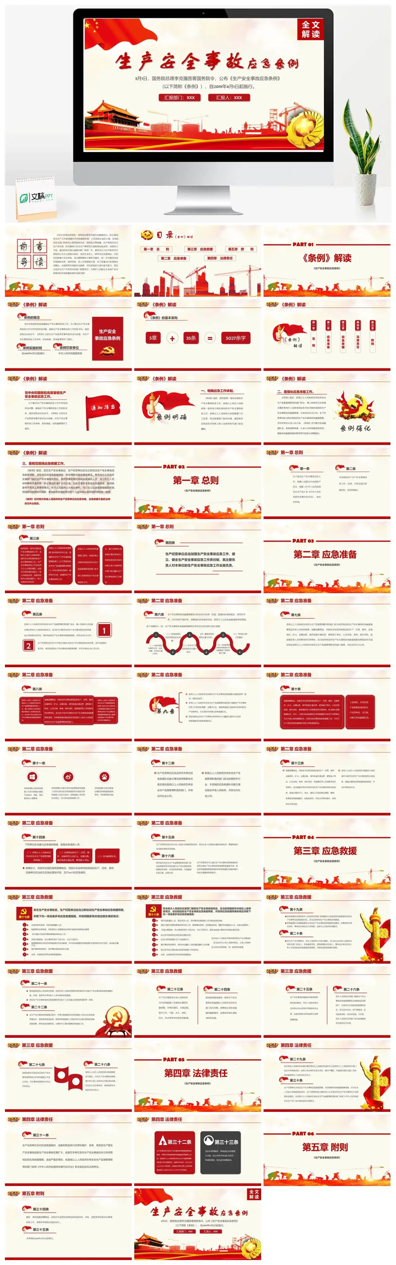 党政风生产安全事故应急条例全面解读PPT模板