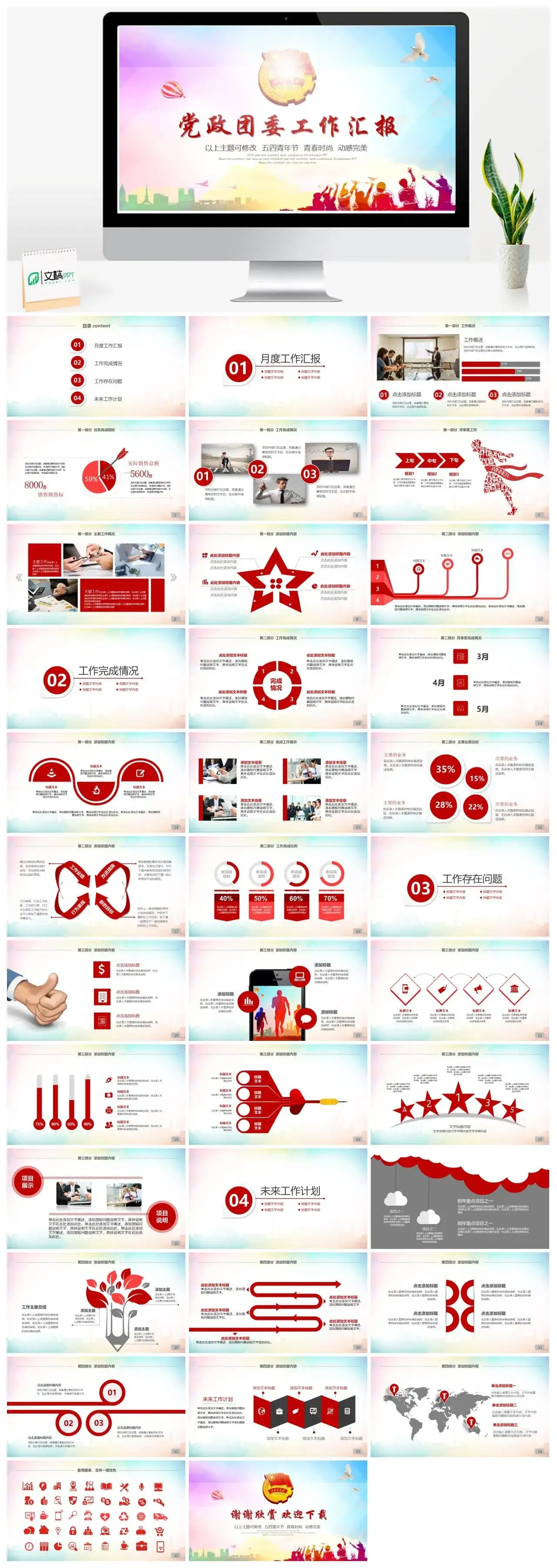 党政团委工作汇报党课PPT