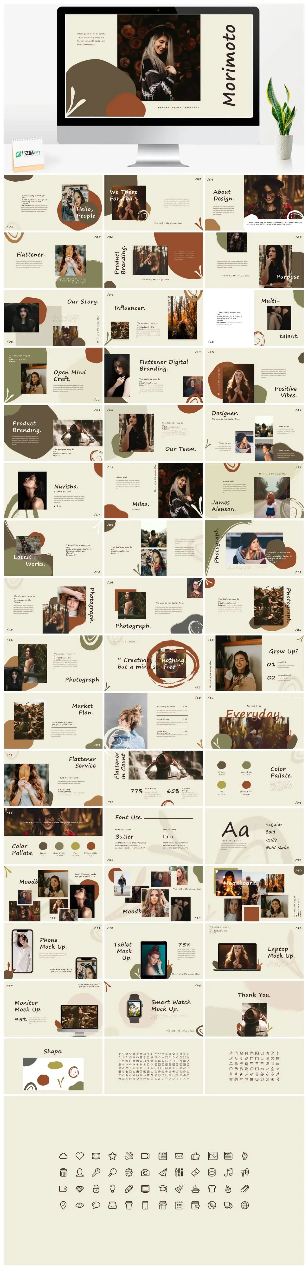 莫兰迪风尚PPTppt的制作