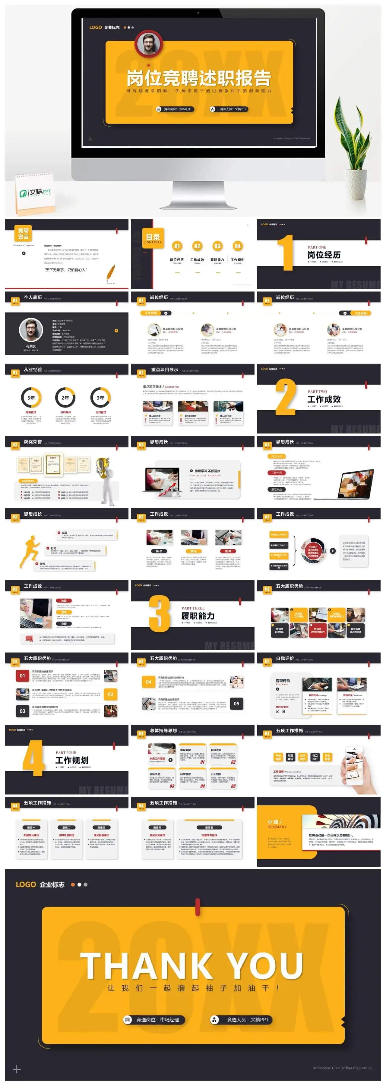 岗位述职竞聘报告PPT模板