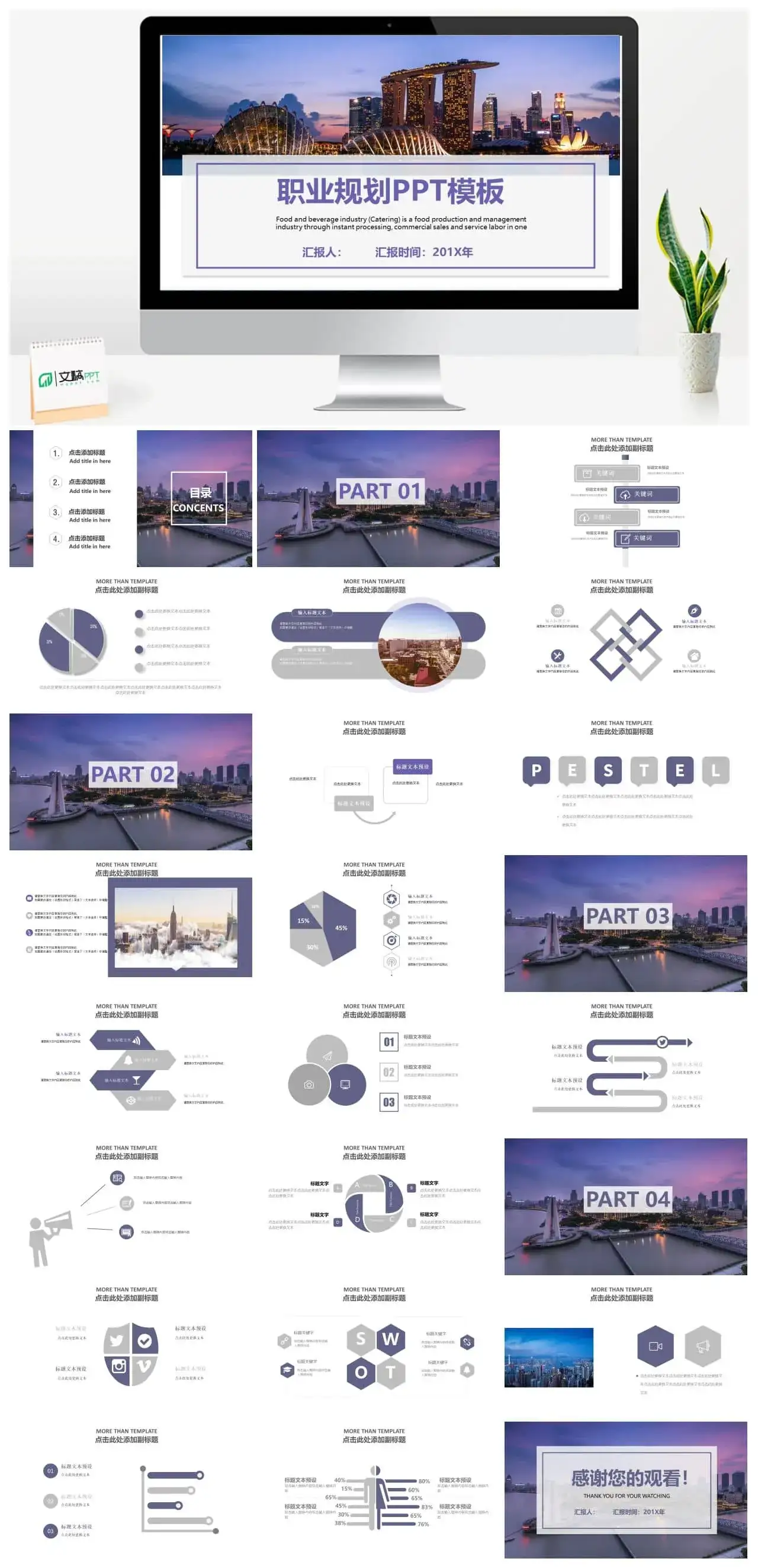 城市商务风职业规划PPT模板