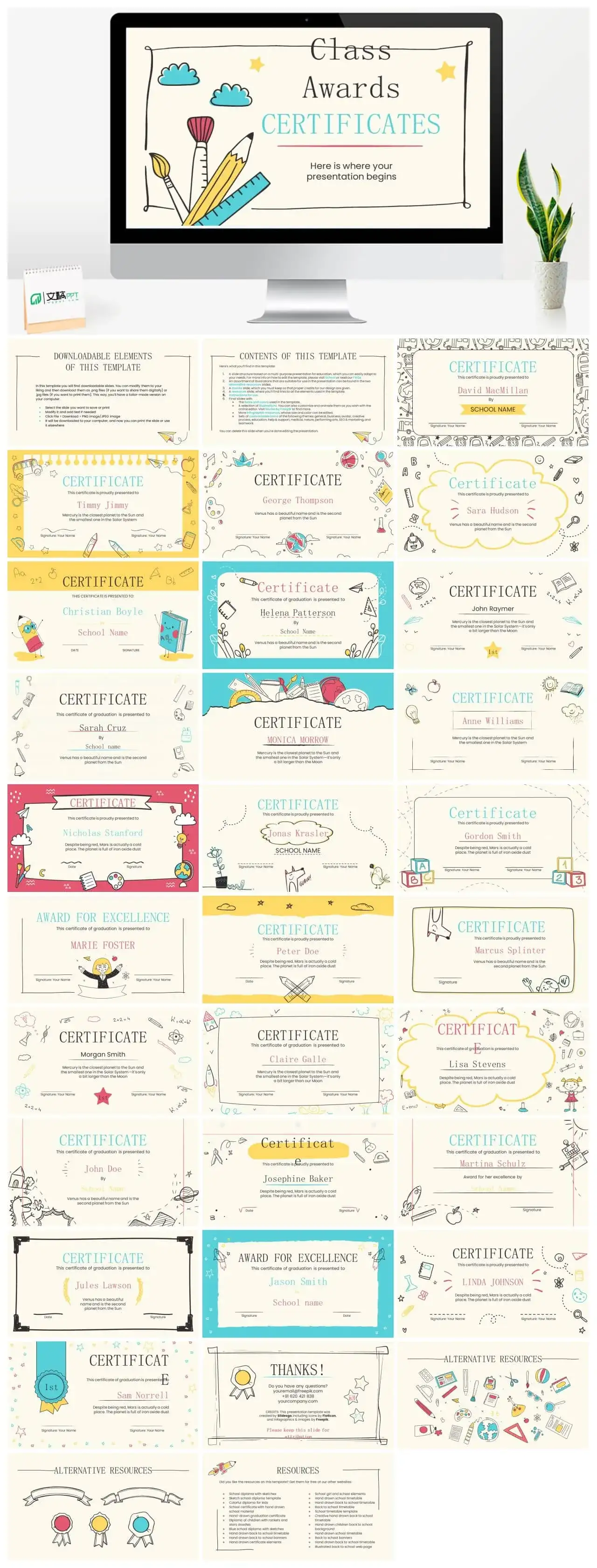 幼儿园教育素材幻灯片模板