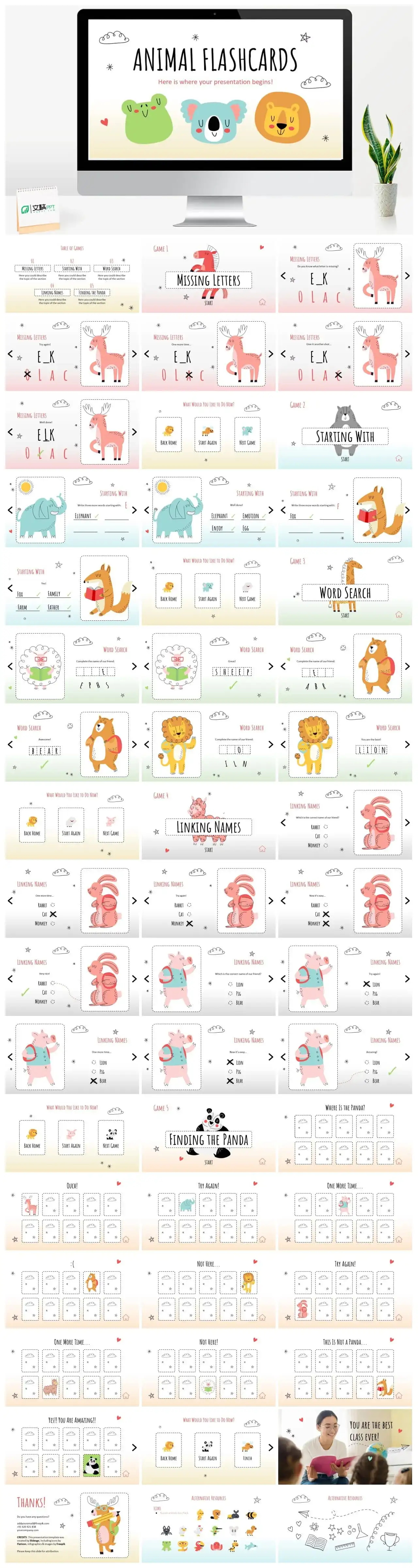 卡通动漫小熊模板素材PPT