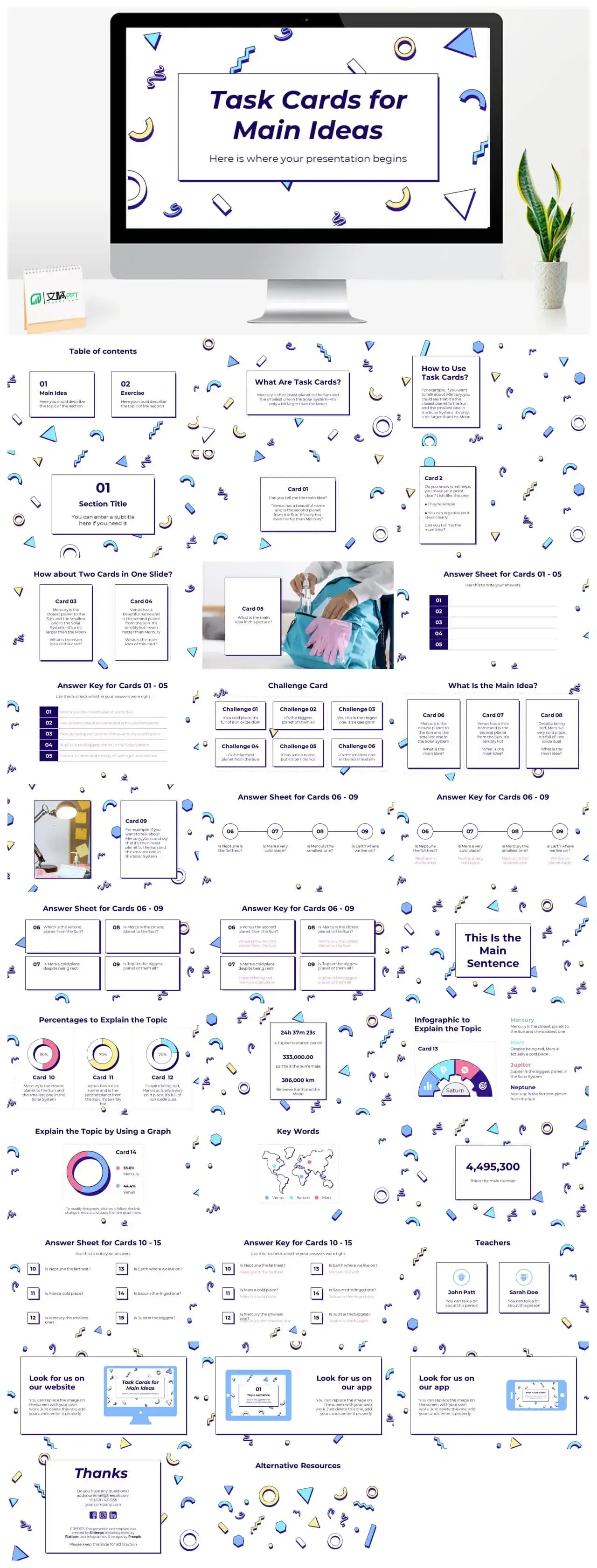 Task Cards for Main Ideas