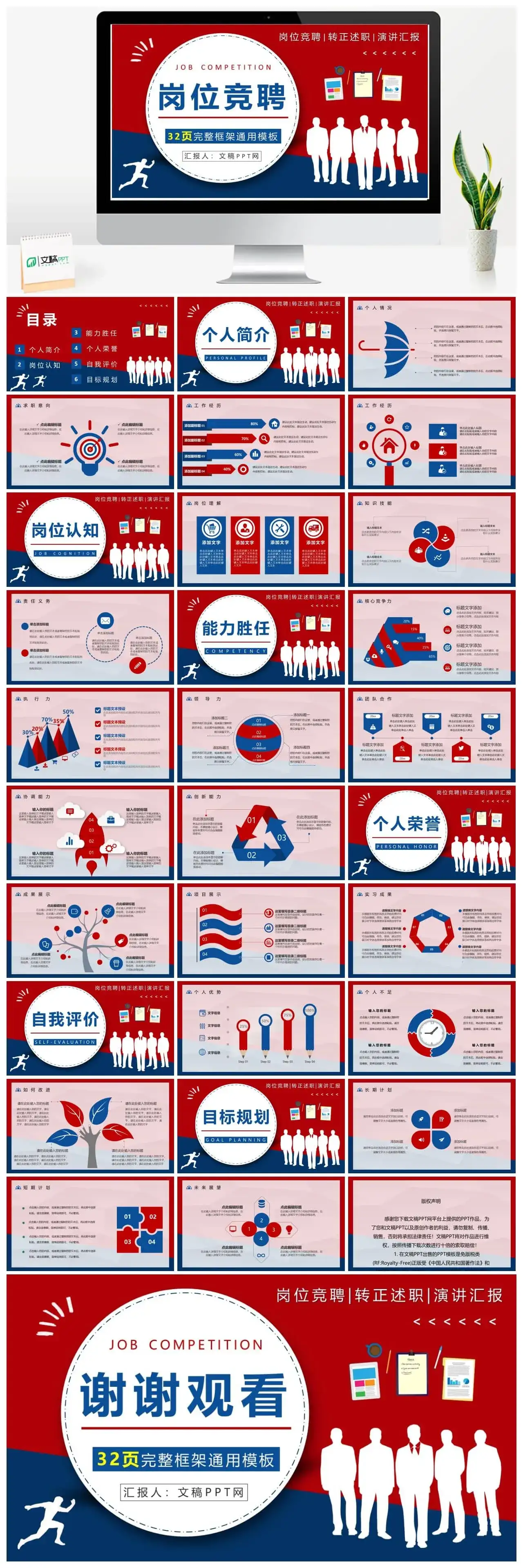 项目经理竞聘策划运营工作总结PPT模板