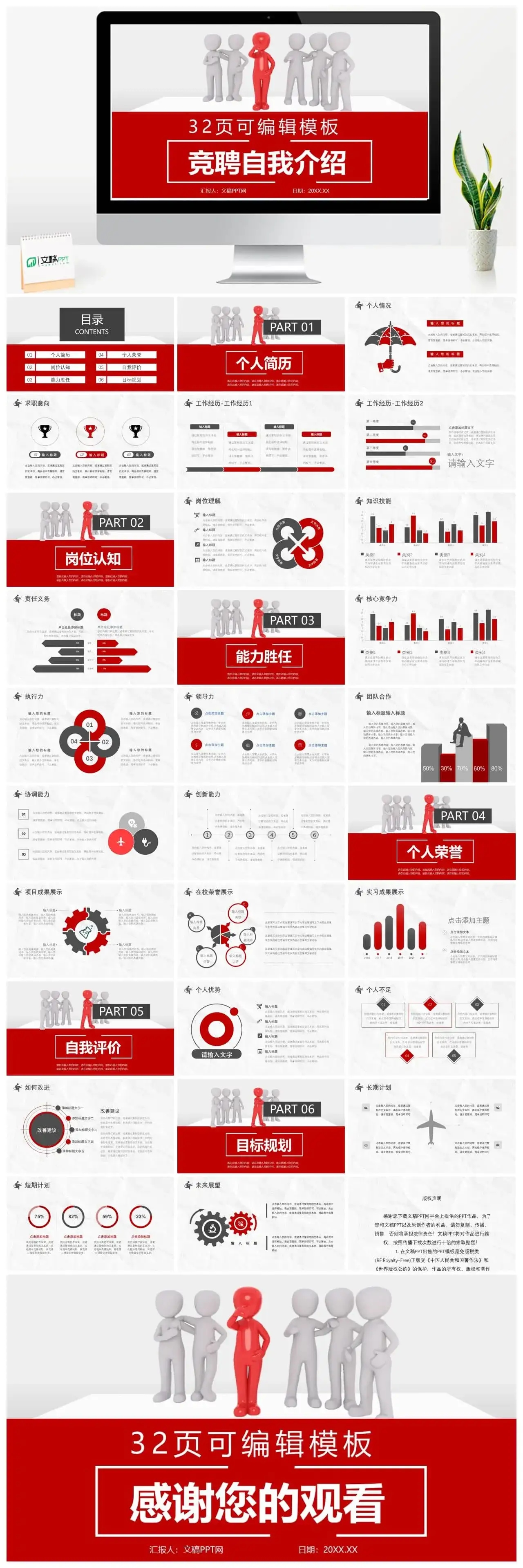 企业高管求职竞聘个人简历能力胜任岗位认知目标规划PPT模板
