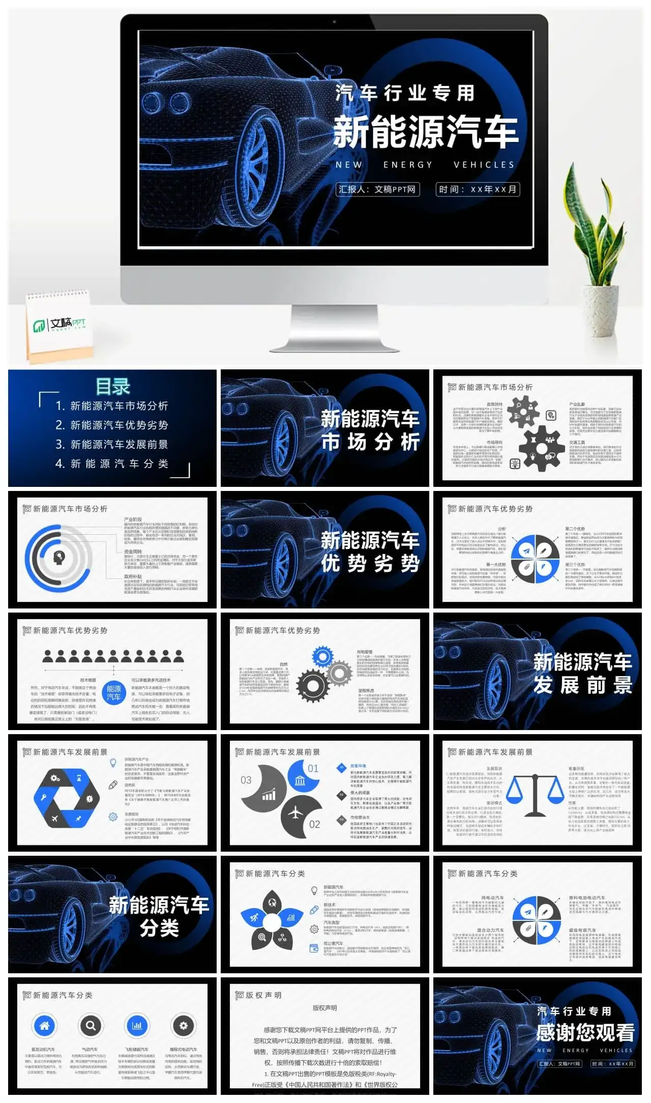 新能源汽车的优点缺点市场分析优势和劣势发展前景现状及趋势PPT模板