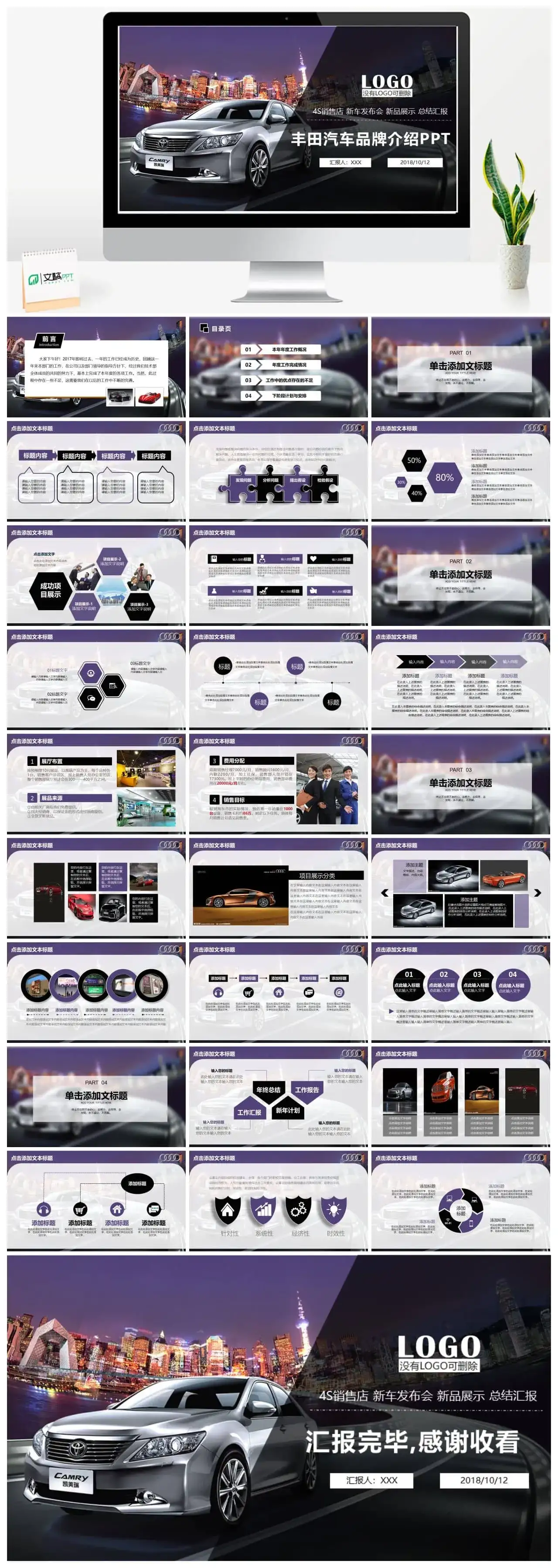 丰田汽车品牌介绍PPT模板