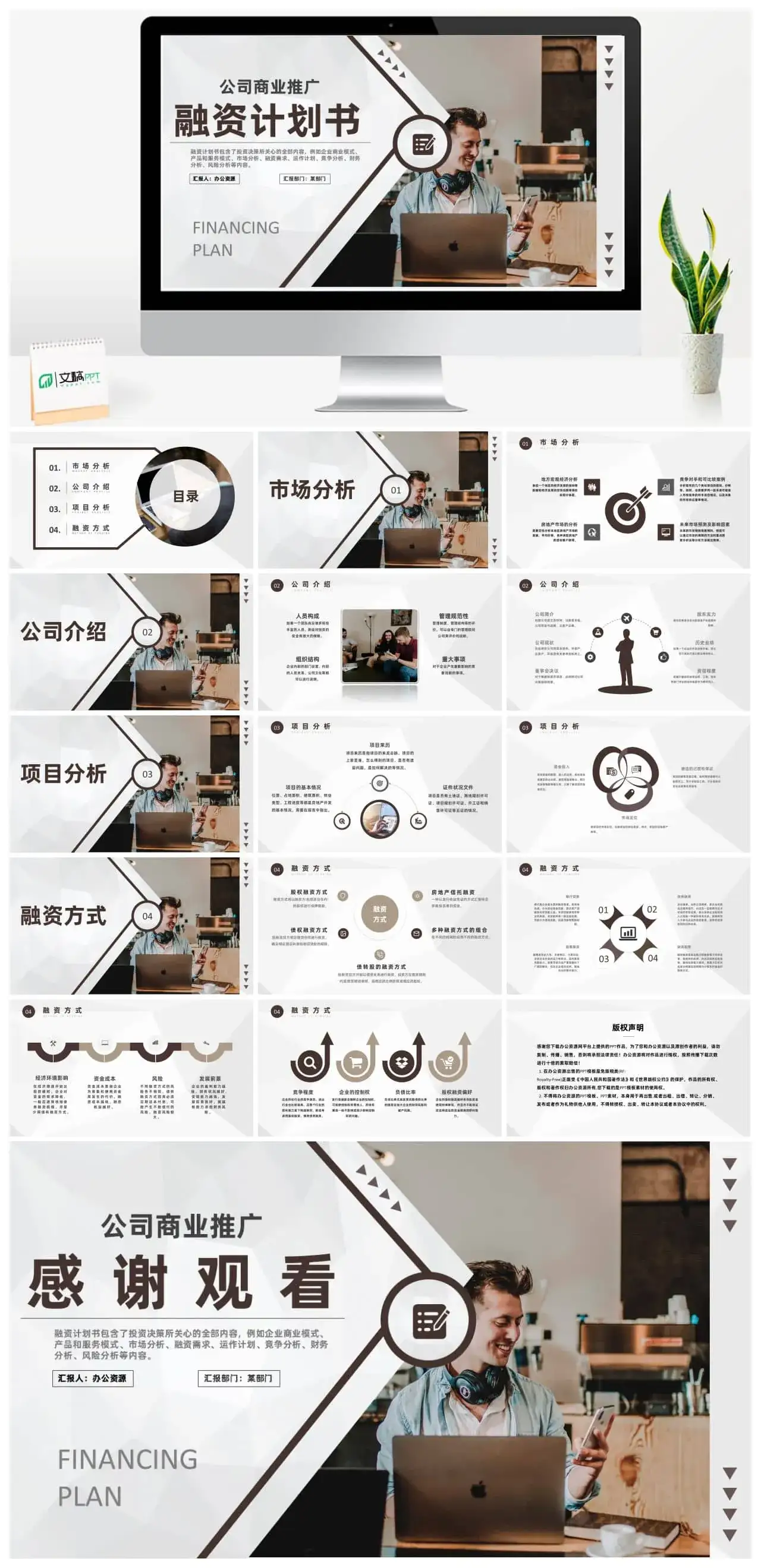 商业计划书营销策划项目融资计划公司商业推广PPT模板