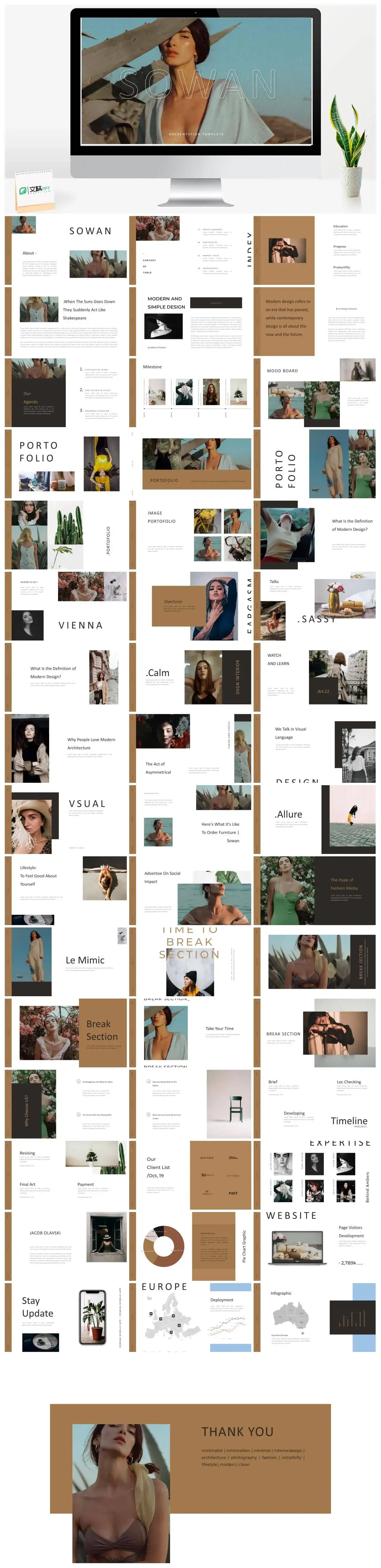 简约雅致免费下载幻灯片