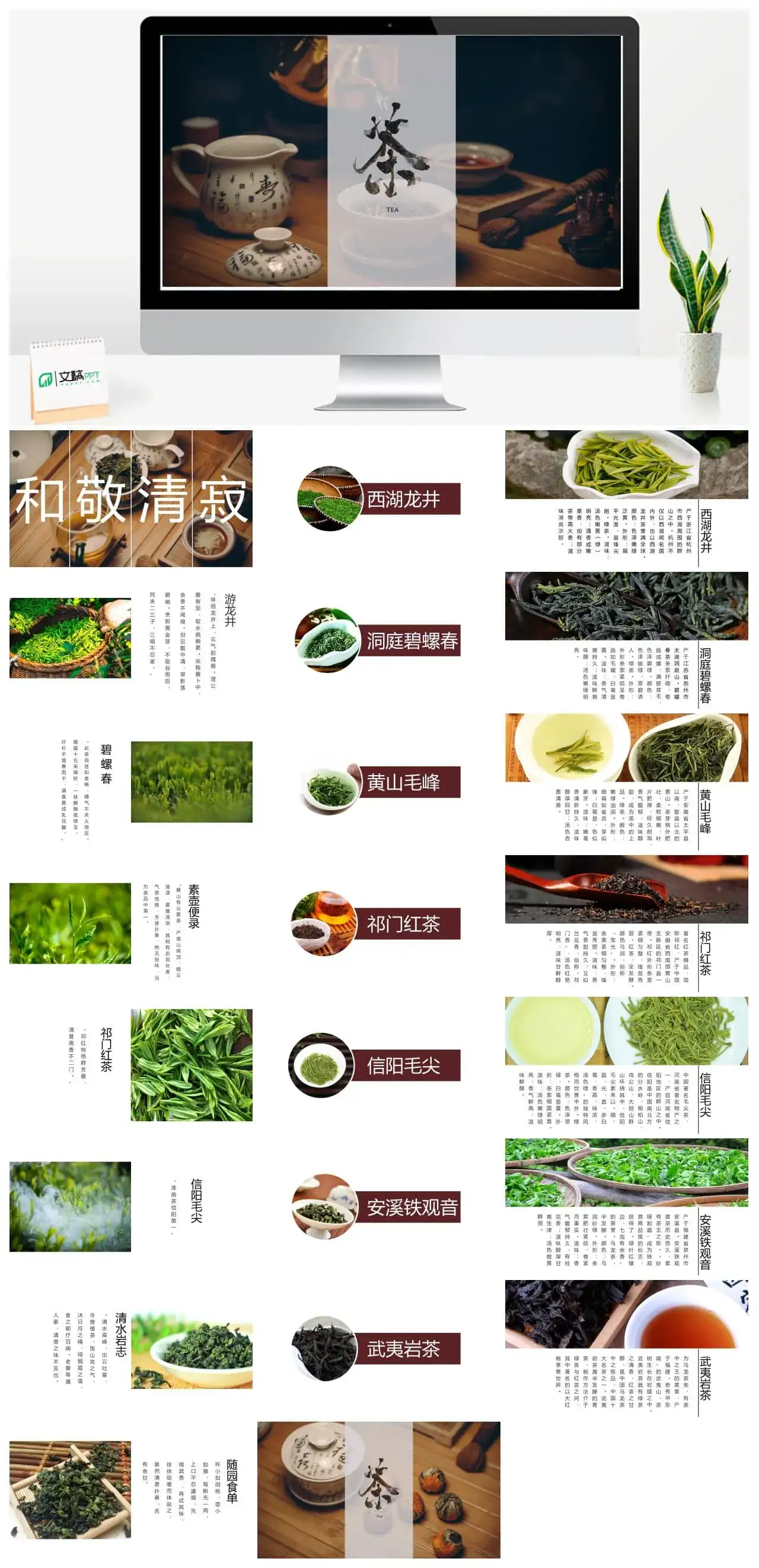 茶PPT模板幻灯片免费下载