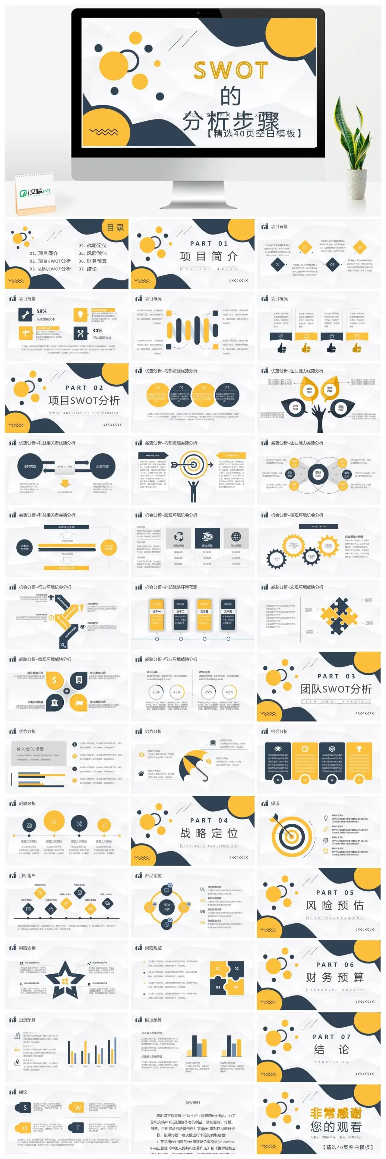 公司员工职业发展分析培训SWOT的分析步骤介绍PPT模板