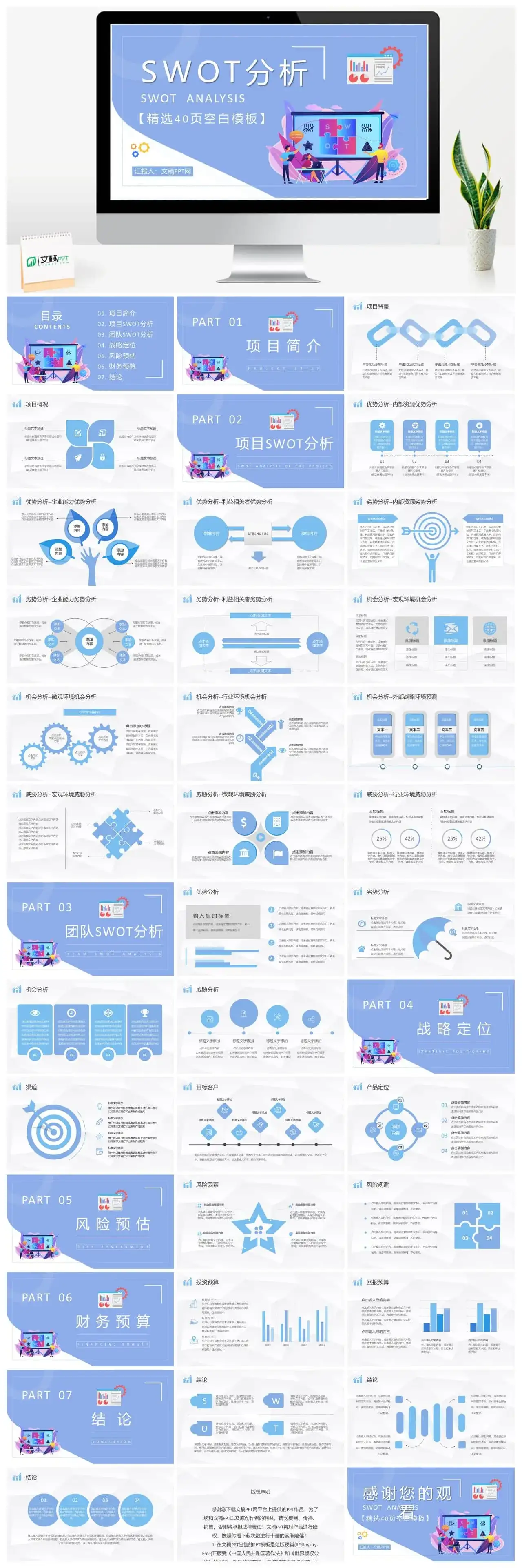 团队SWOT分析工作总结员工个人职业分析方法学习PPT模板