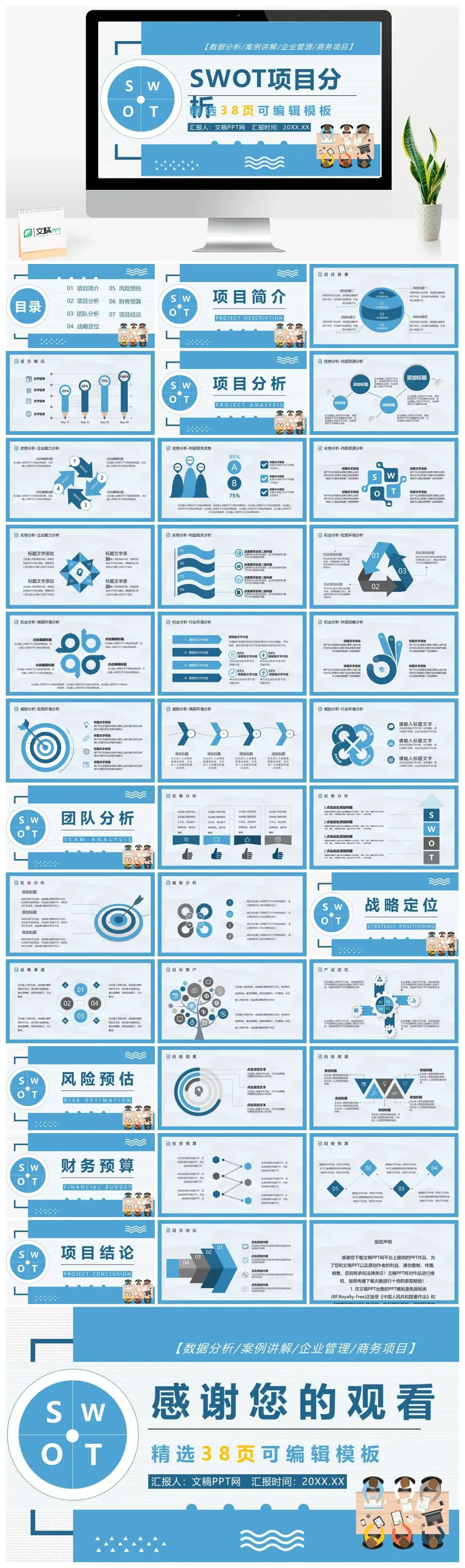 威胁机会个人机会SWOT分析方法PPT模板