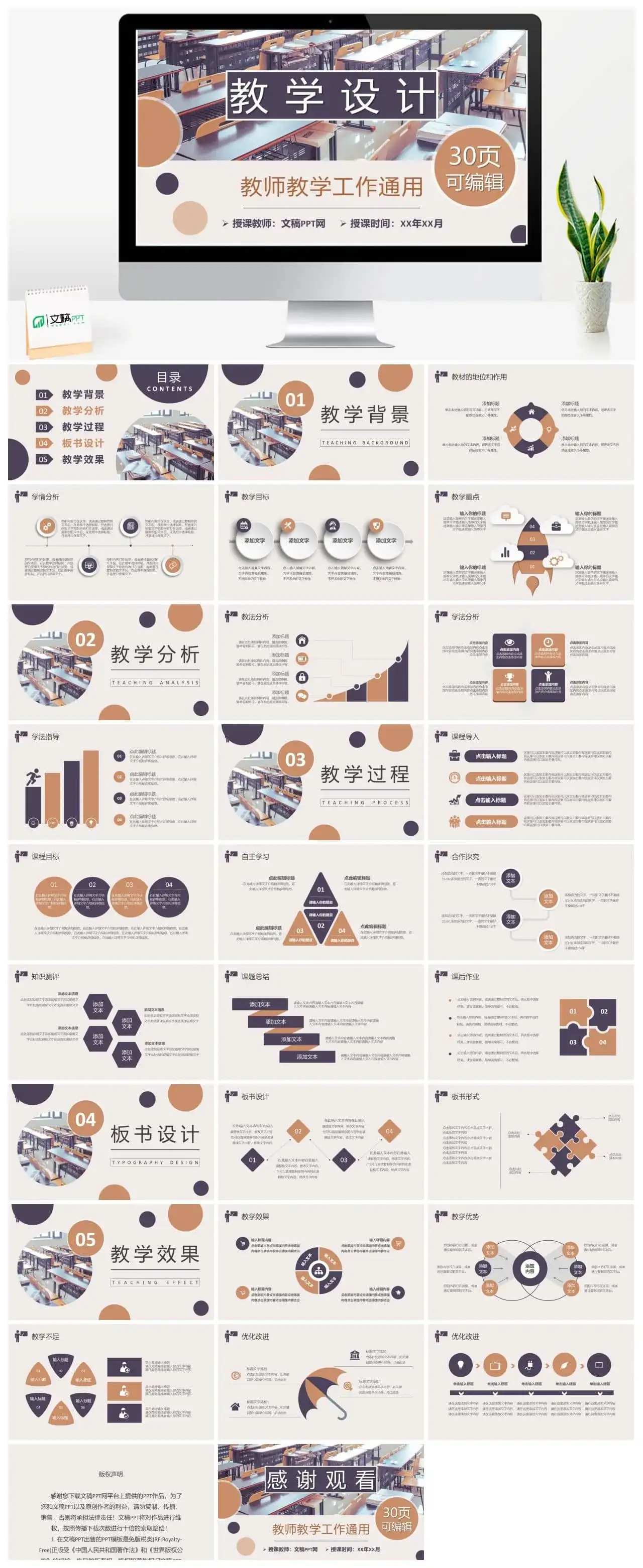 教学设计教育教学培训信息化微课教学设计PPT模板