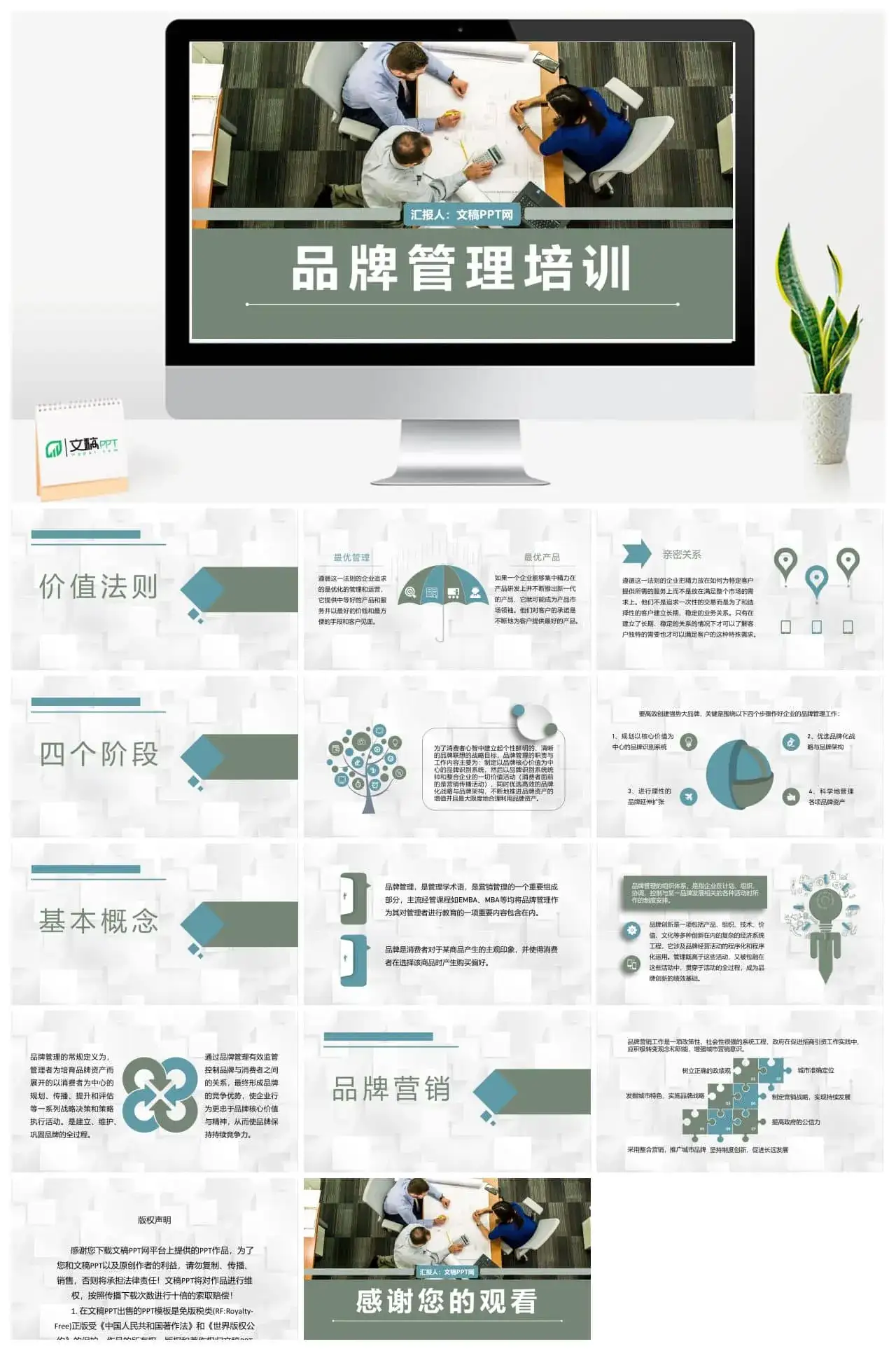 员工品牌管理知识培训企业部门品牌创意宣传方案PPT模板