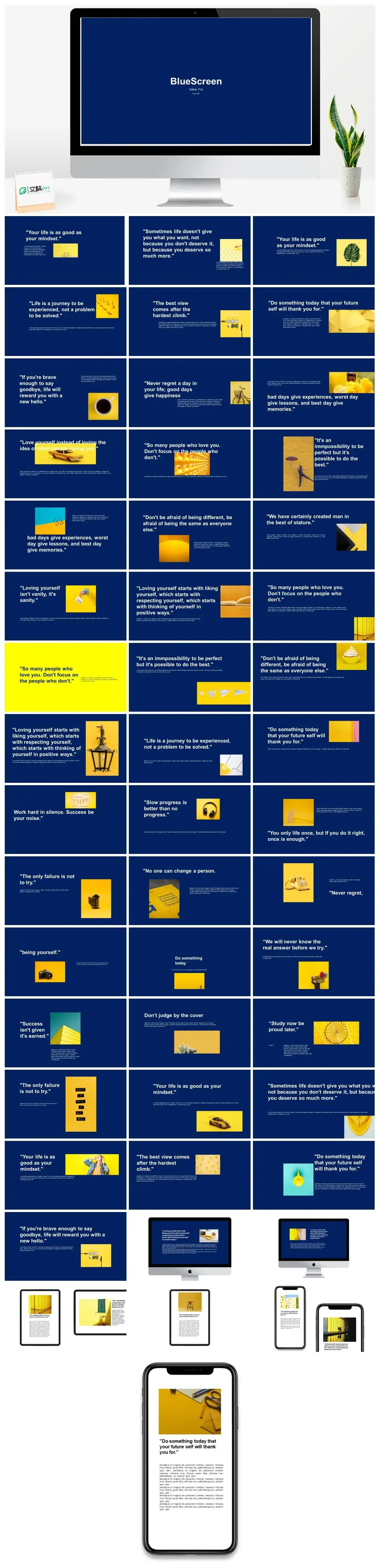 蓝色简约公司介绍PPT模板