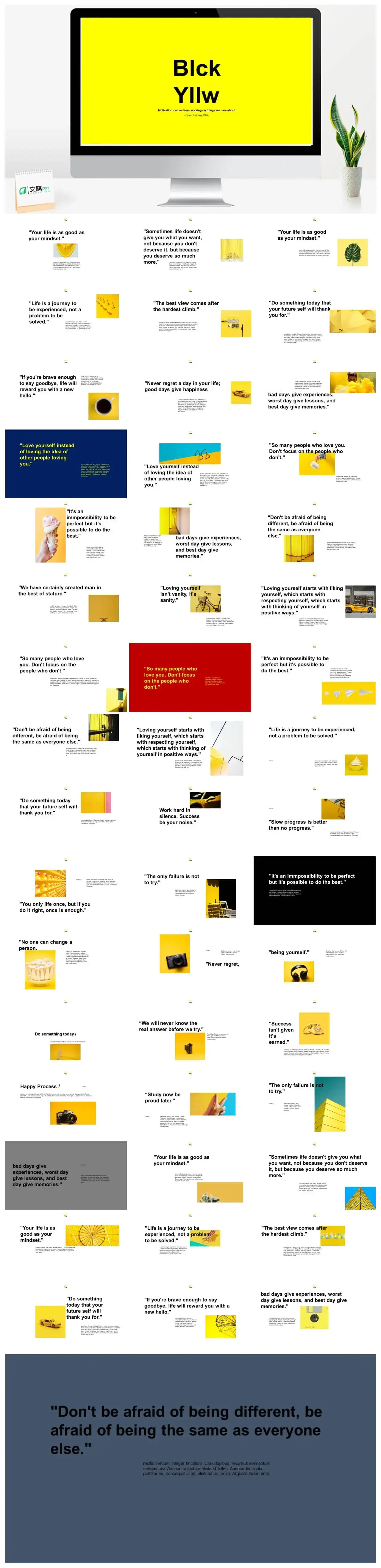 黄色物品工作汇报PPT模板