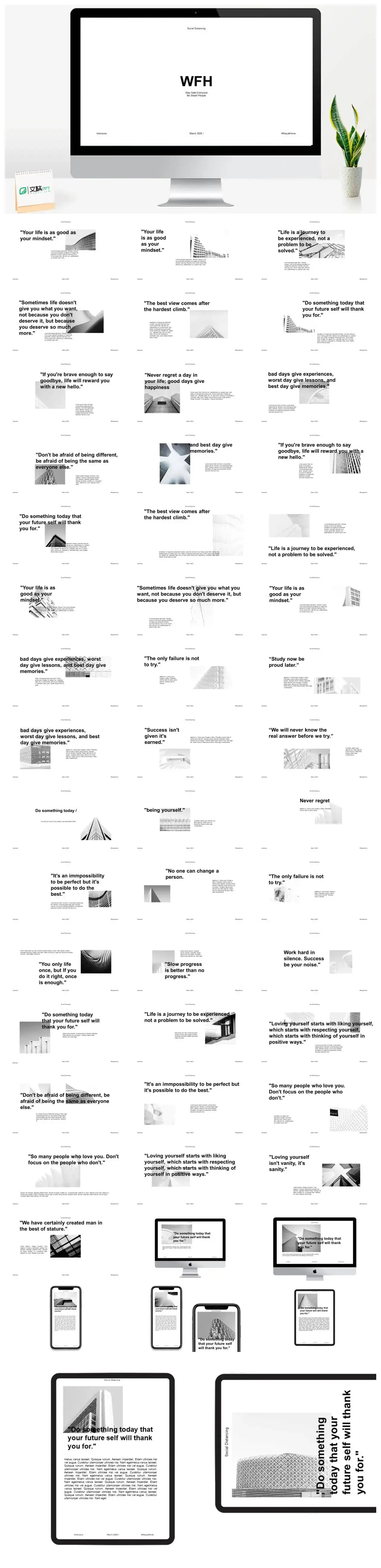 黑白建筑工作汇报PPT模板