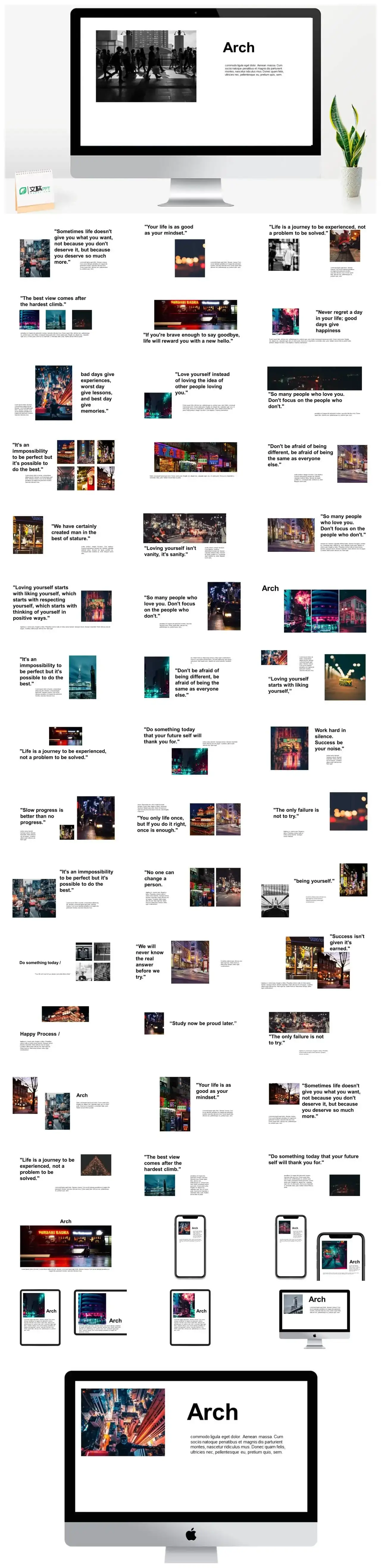 白色夜市工作汇报PPT模板