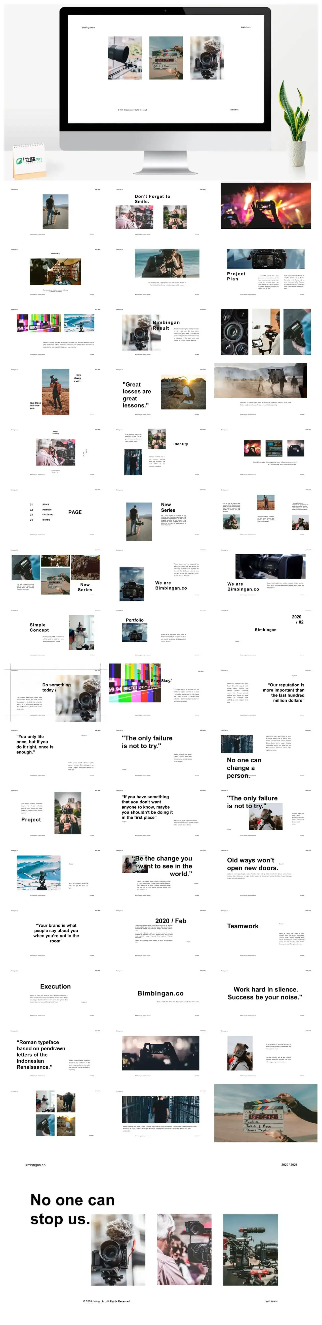 白色拍摄工作汇报PPT模板