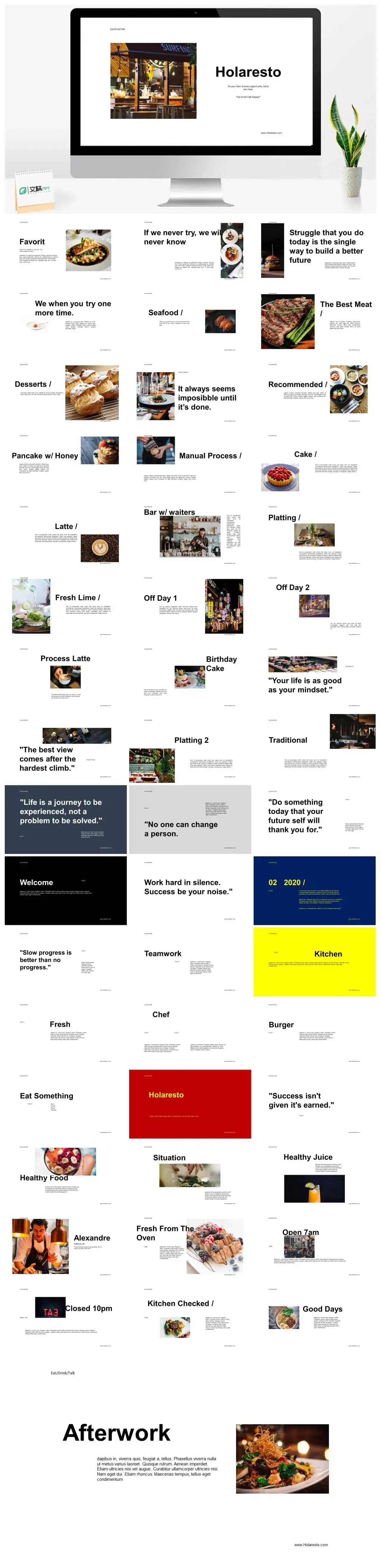 白色食物工作汇报PPT模板幻灯片