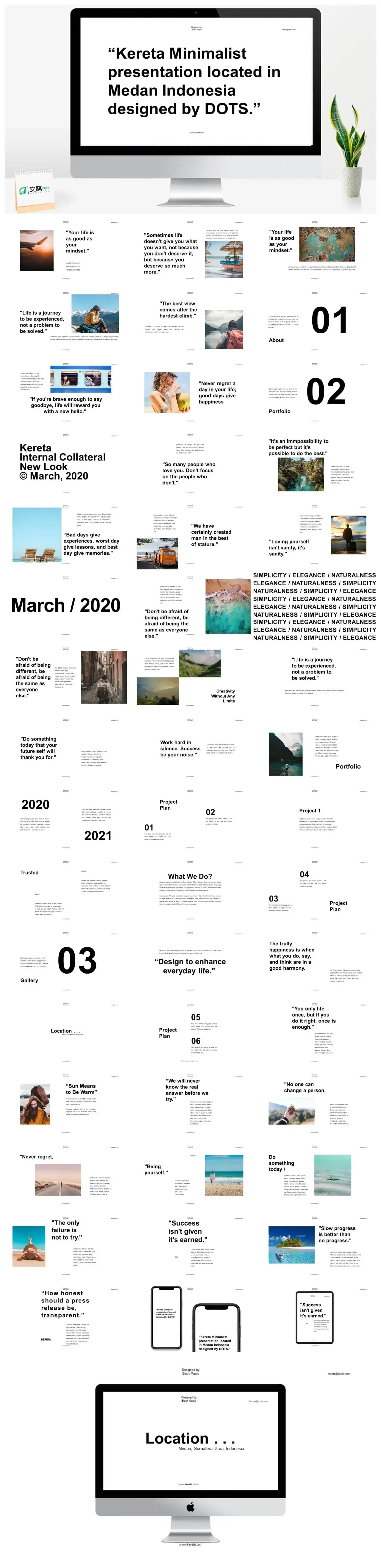 白色旅行计划总结PPT模板