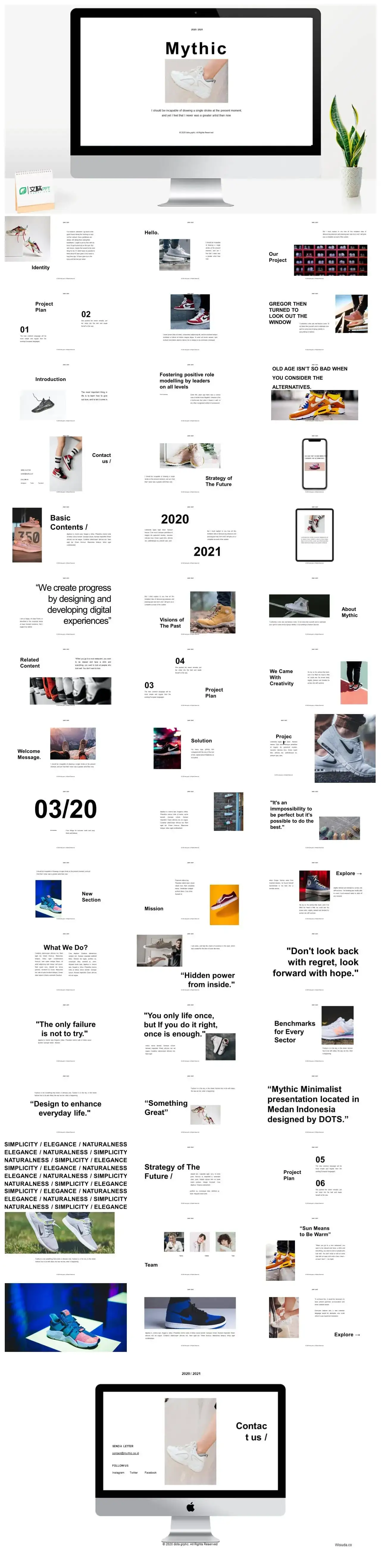 白色运动鞋公司介绍PPT模板