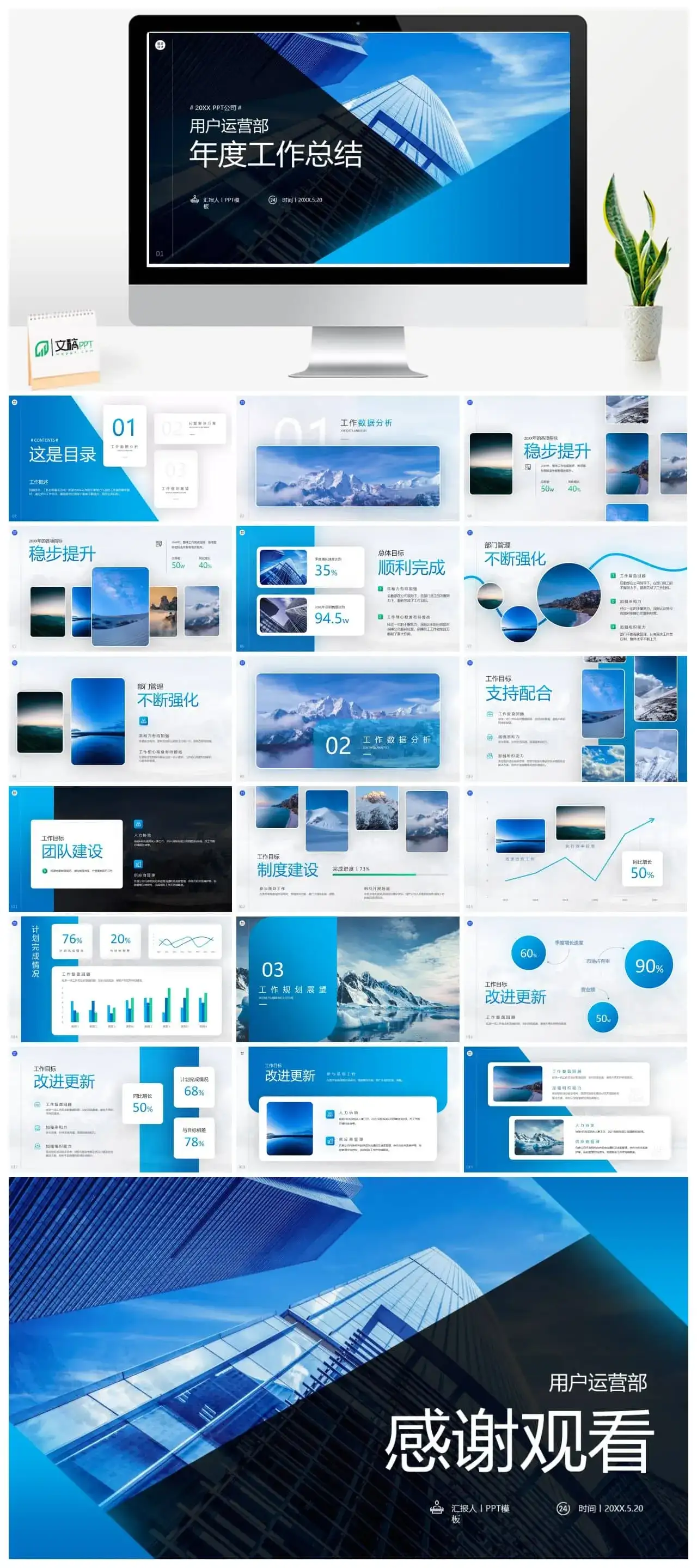 用户运营部年度工作总结ppt模板