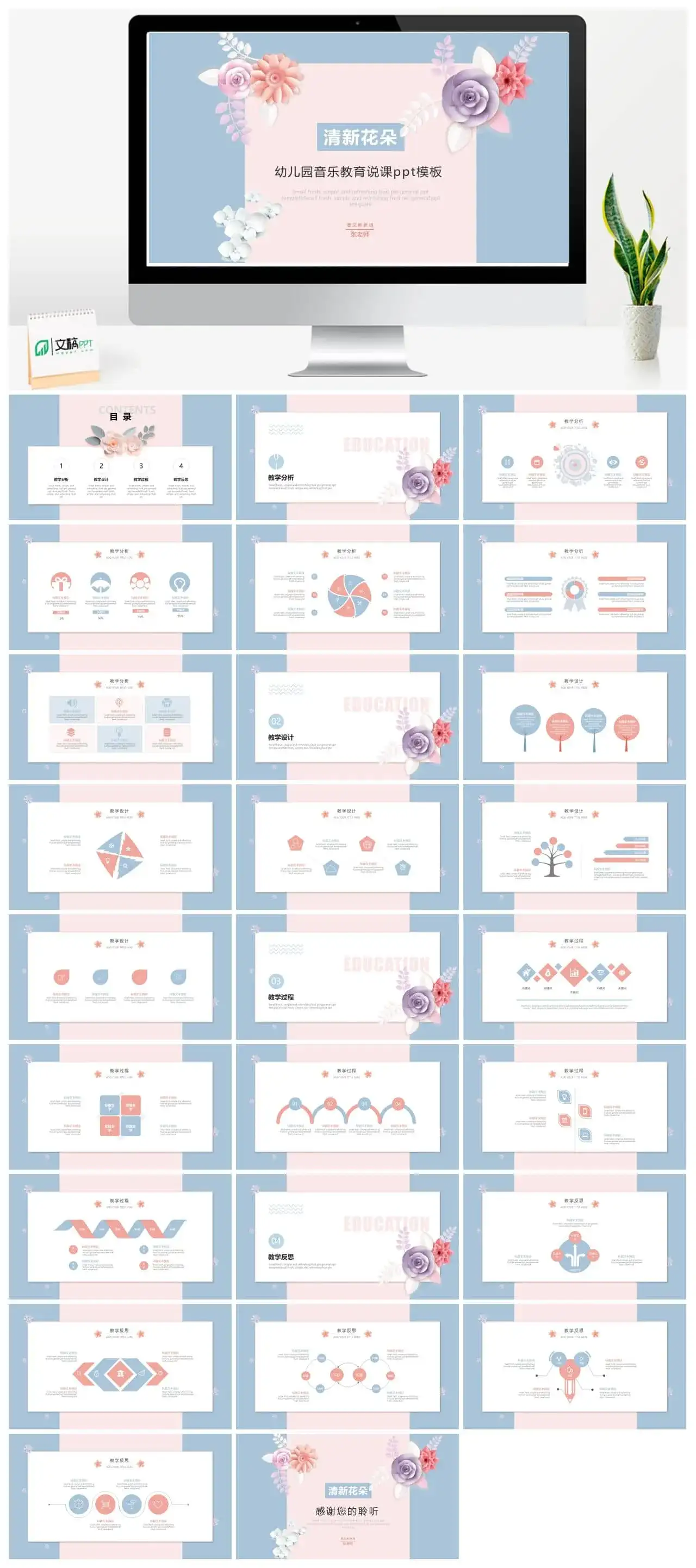 幼儿园音乐教育说课ppt模板