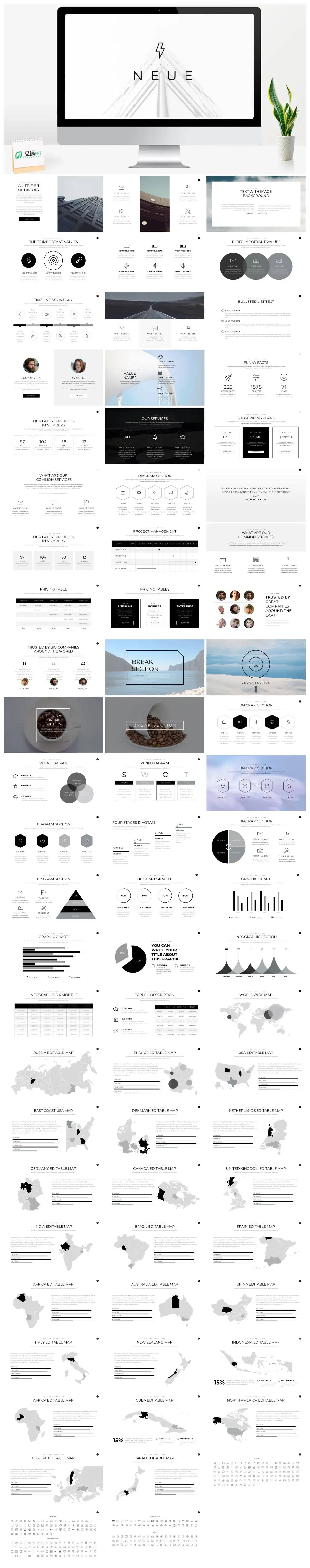 欧美极简主义商务办公PPT模板