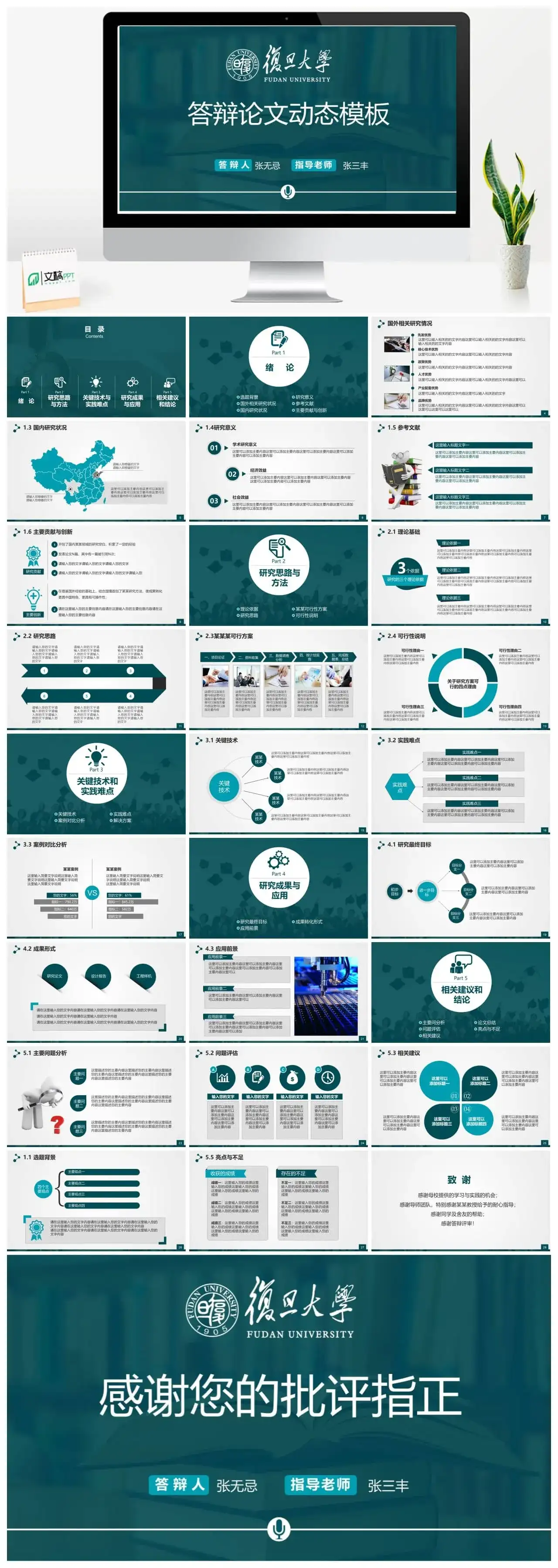 百年名校毕业答辩论文动态PPT模板